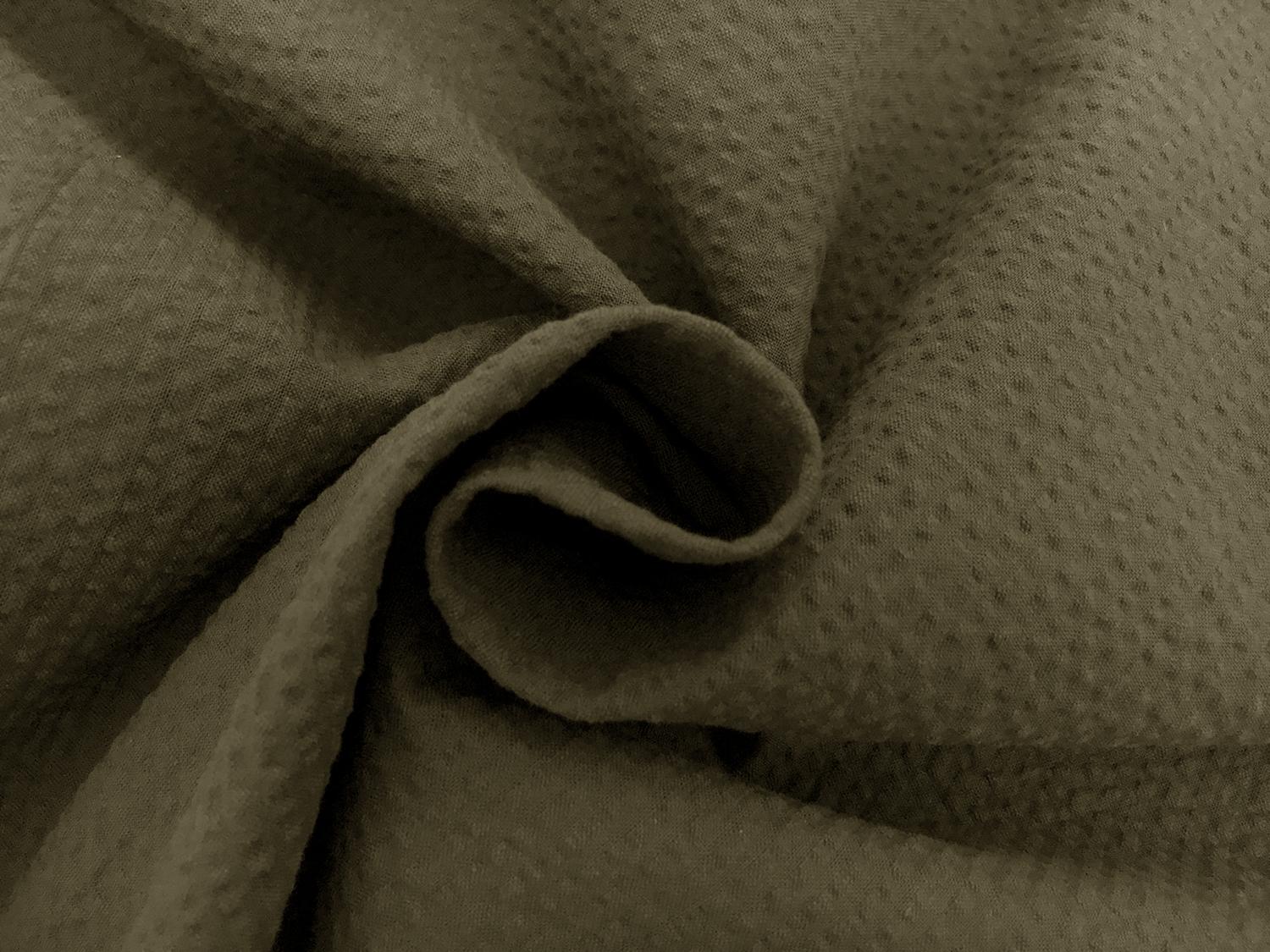 Japanese Cotton Seersucker in Army Green1