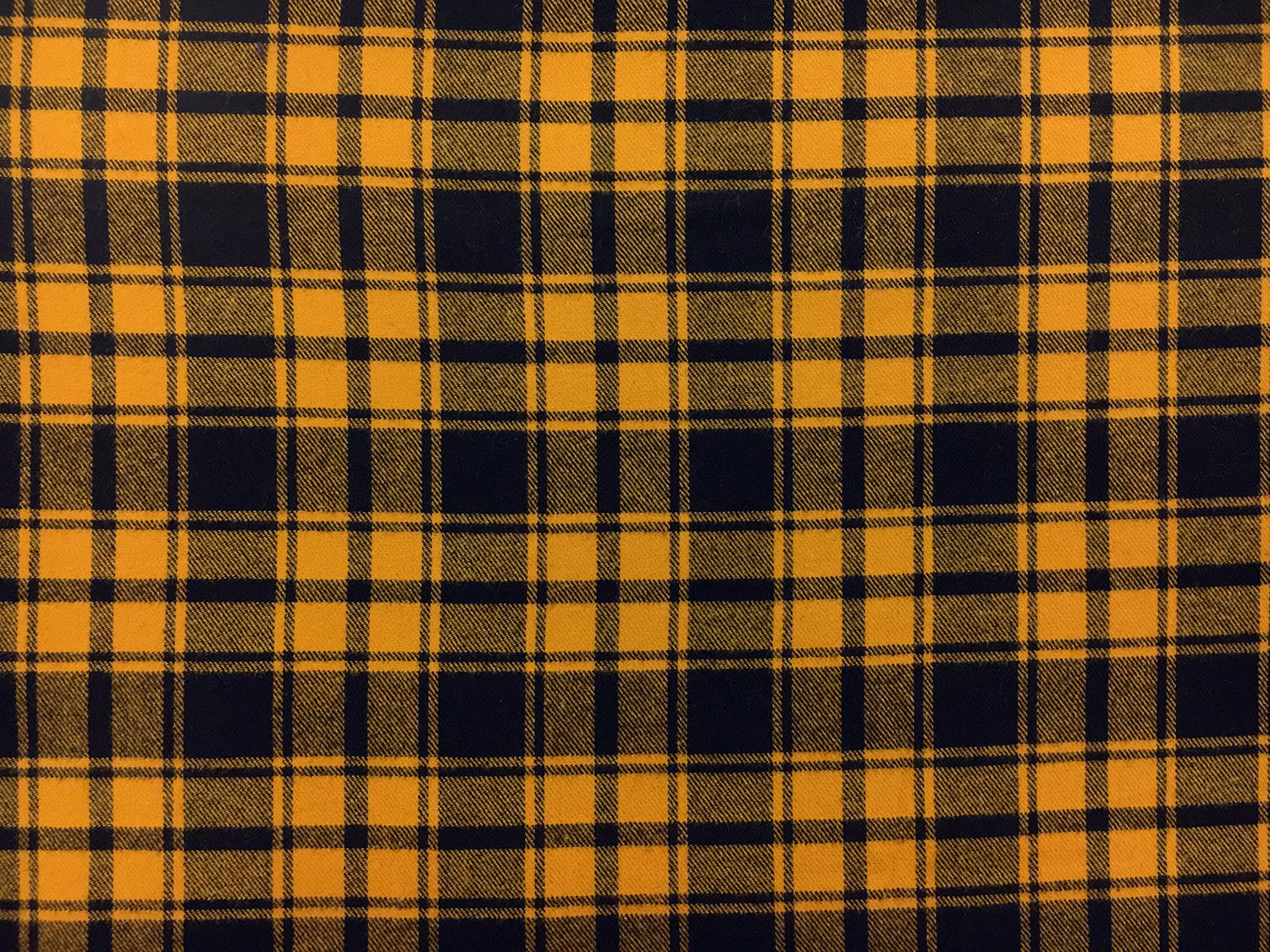 Cotton Flannel Plaid in Mustard and Navy