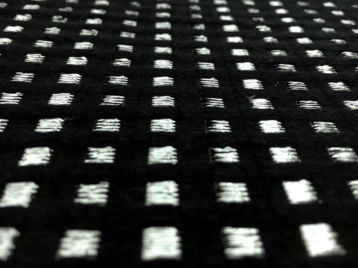 Geometric Brocade with Woven Metallic Squares0