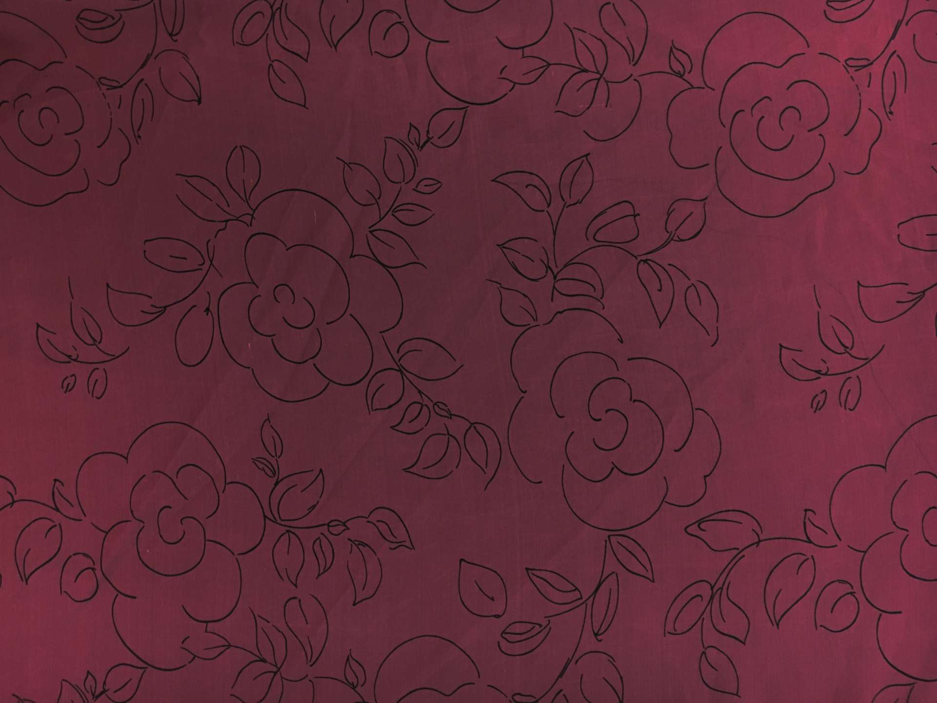 Printed Chiffon with Sketched Flowers0