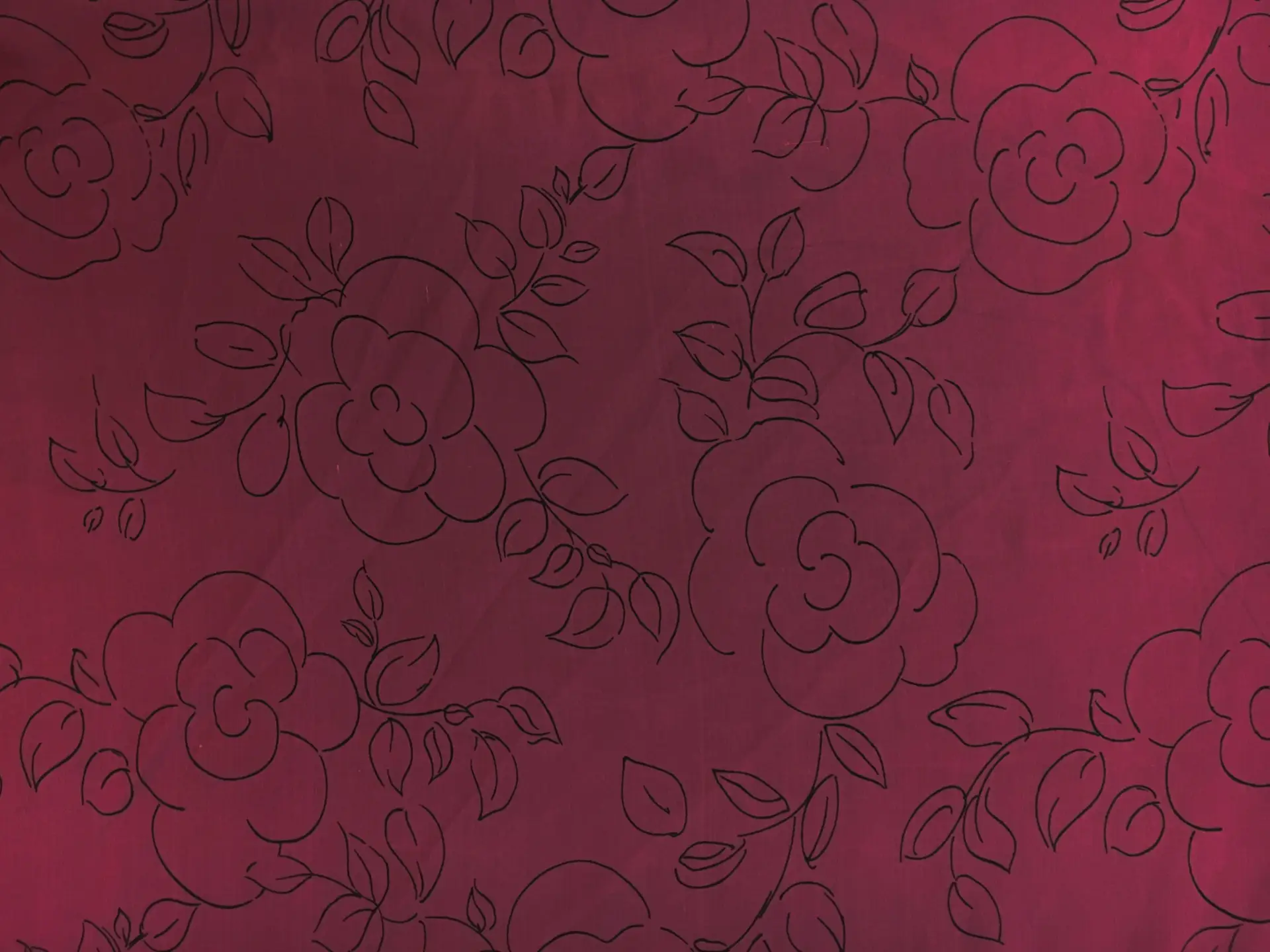 Printed Chiffon with Sketched Flowers0