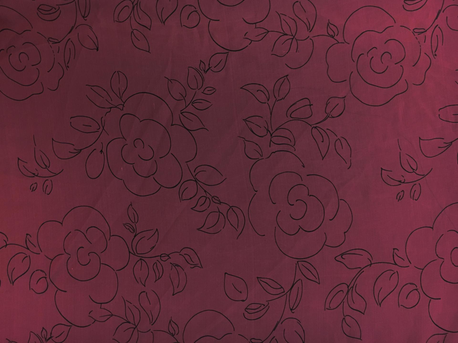 Printed Chiffon with Sketched Flowers0