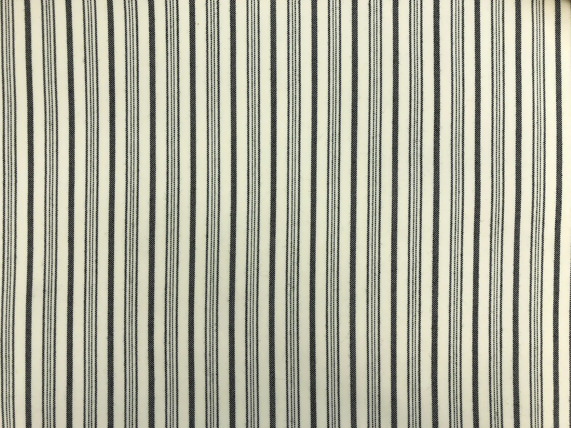 Wool Lycra Suiting Stripe in Cream and Black0