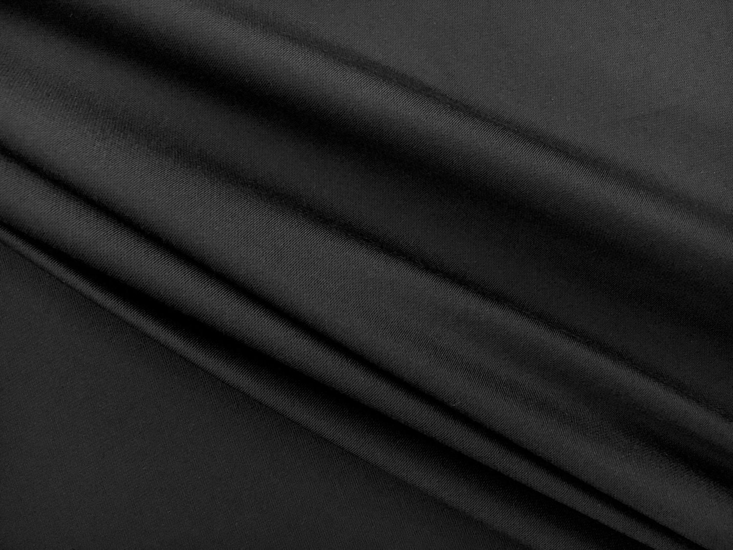 Cotton Blend Stretch Lightweight Sateen in Black0