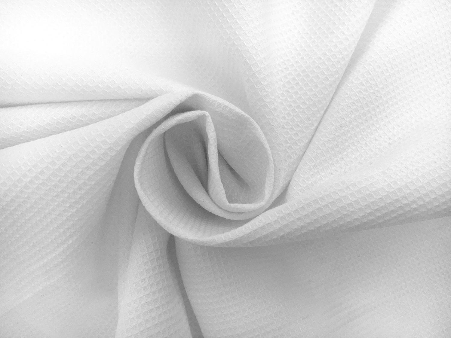 Pima Cotton Baby Waffle Pique in White1