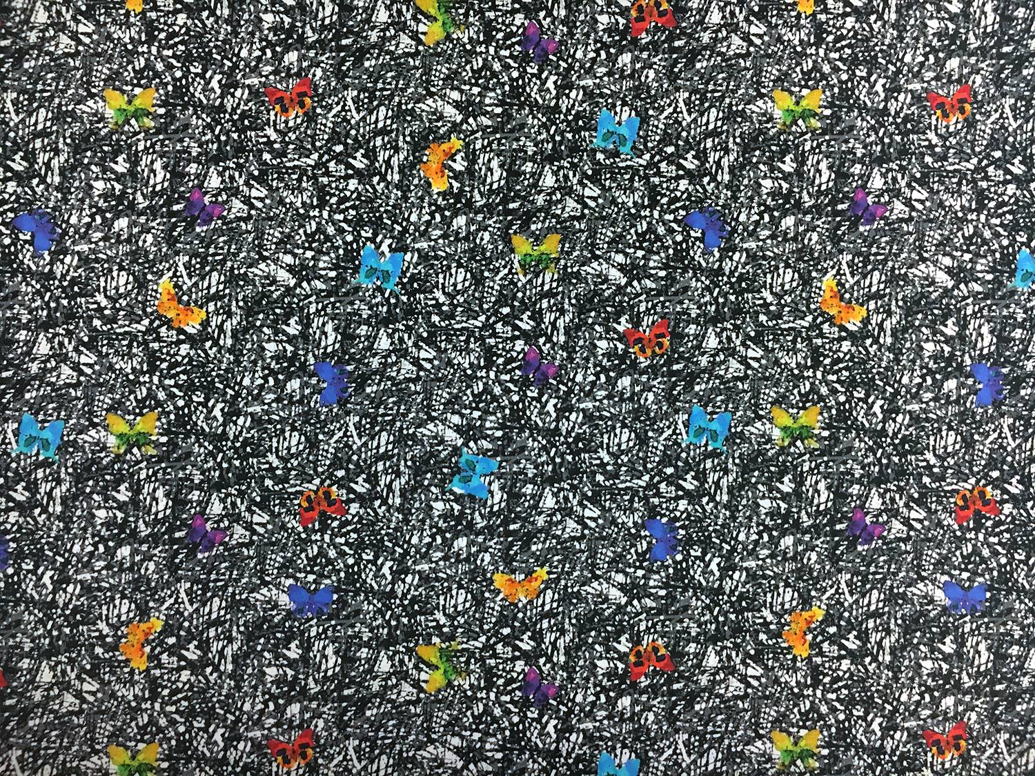 Cotton Broadcloth Butterflies Digital Print0