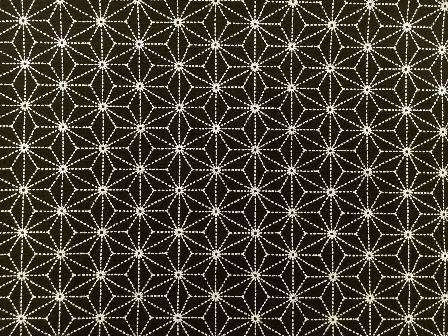 Japanese Textured Cotton Print With Pinstripe Stars0