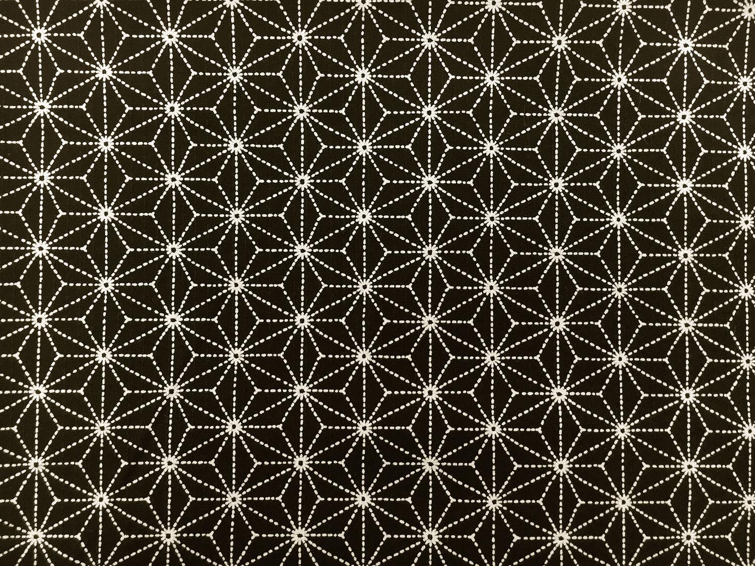 Japanese Textured Cotton Print With Pinstripe Stars0