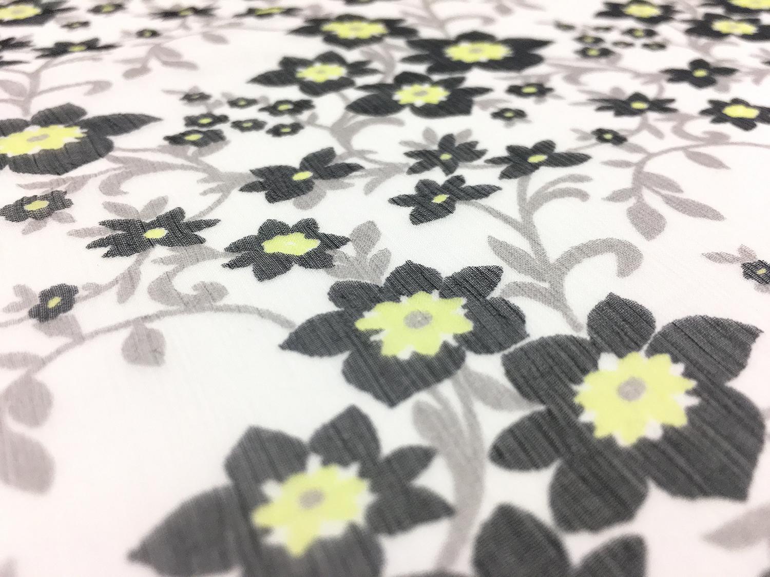 Italian Silk Chiffon With Floral Print2