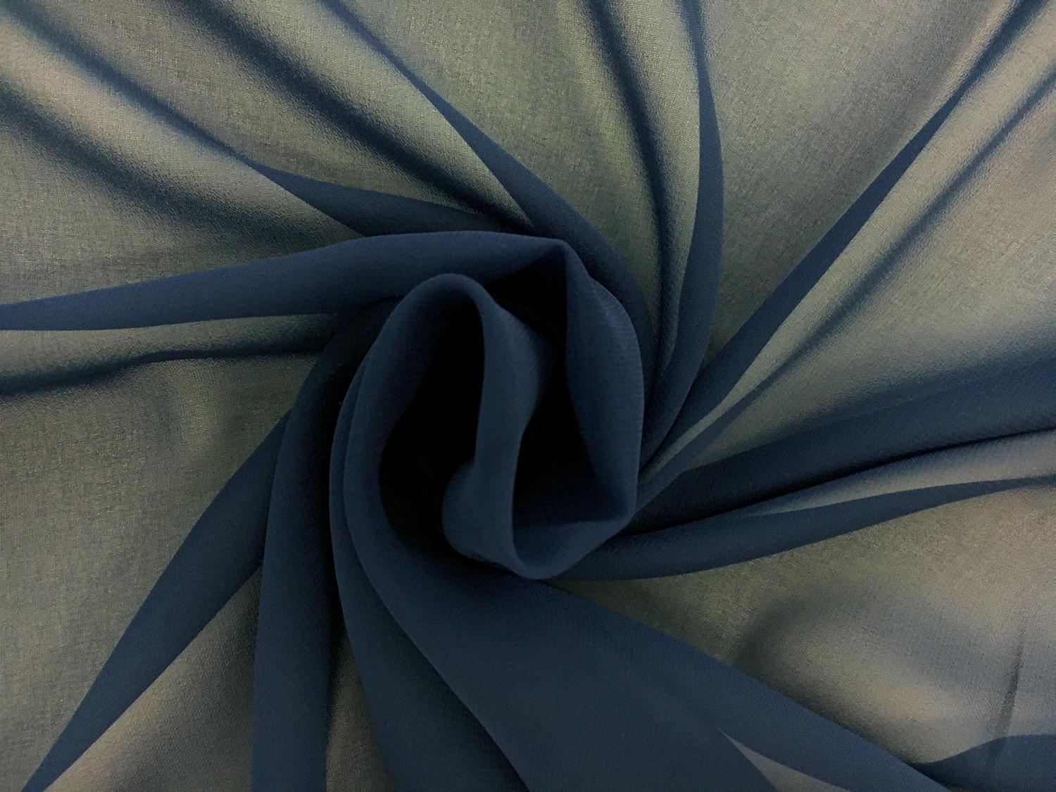 Japanese Polyester Chiffon in Space Cadet Blue1