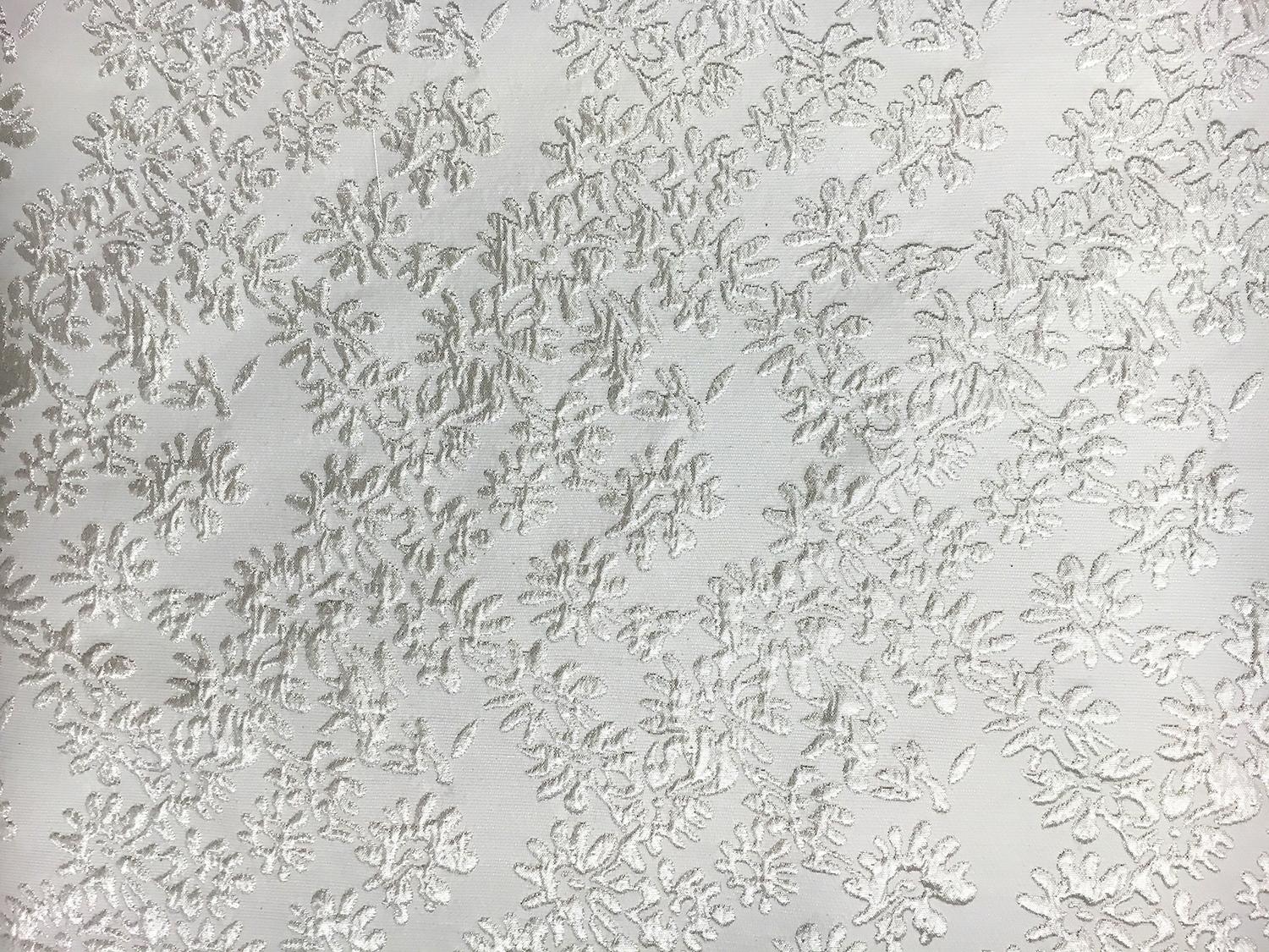 Metallic Floral Brocade in Silver