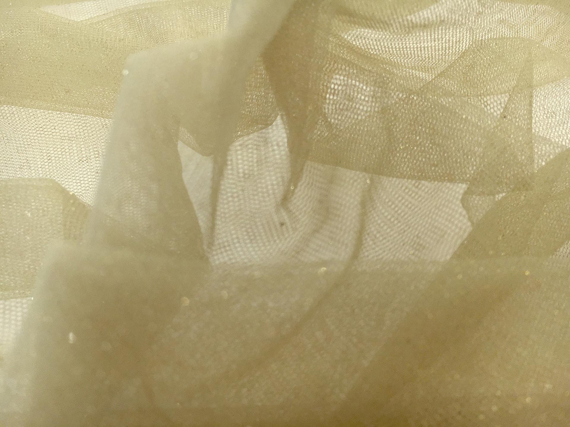 Metallic Nylon Tulle in Verdino and Gold