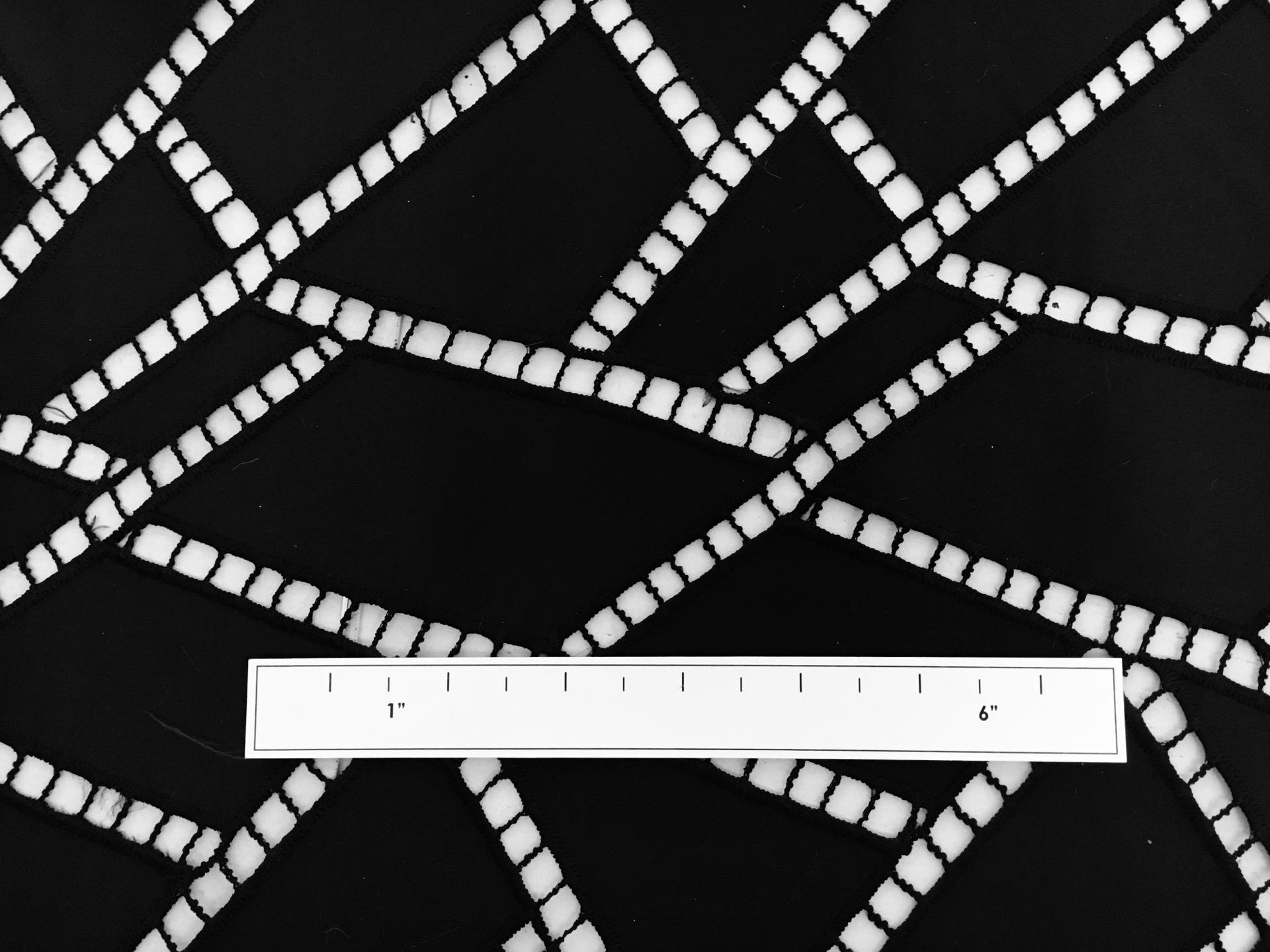 Embroidered Polyester Satin Eyelet in Black1