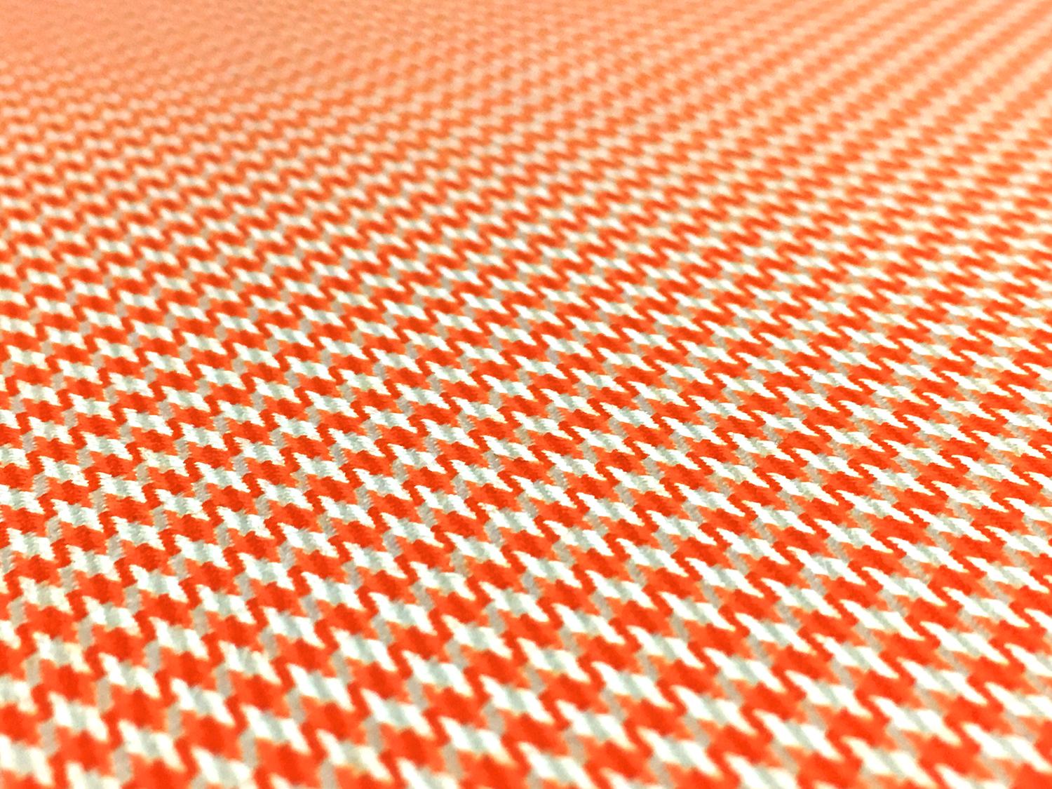 Italian Superfine Wool and Silk Houndstooth in Tangerine2