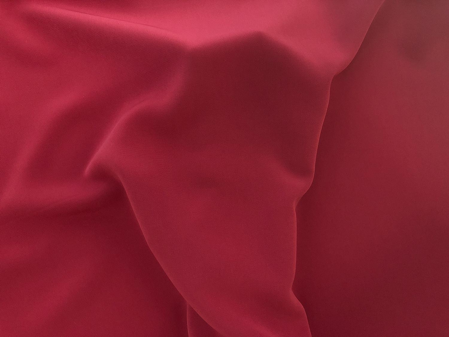 Polyester Powder Crepe De Chine in French Raspberry2