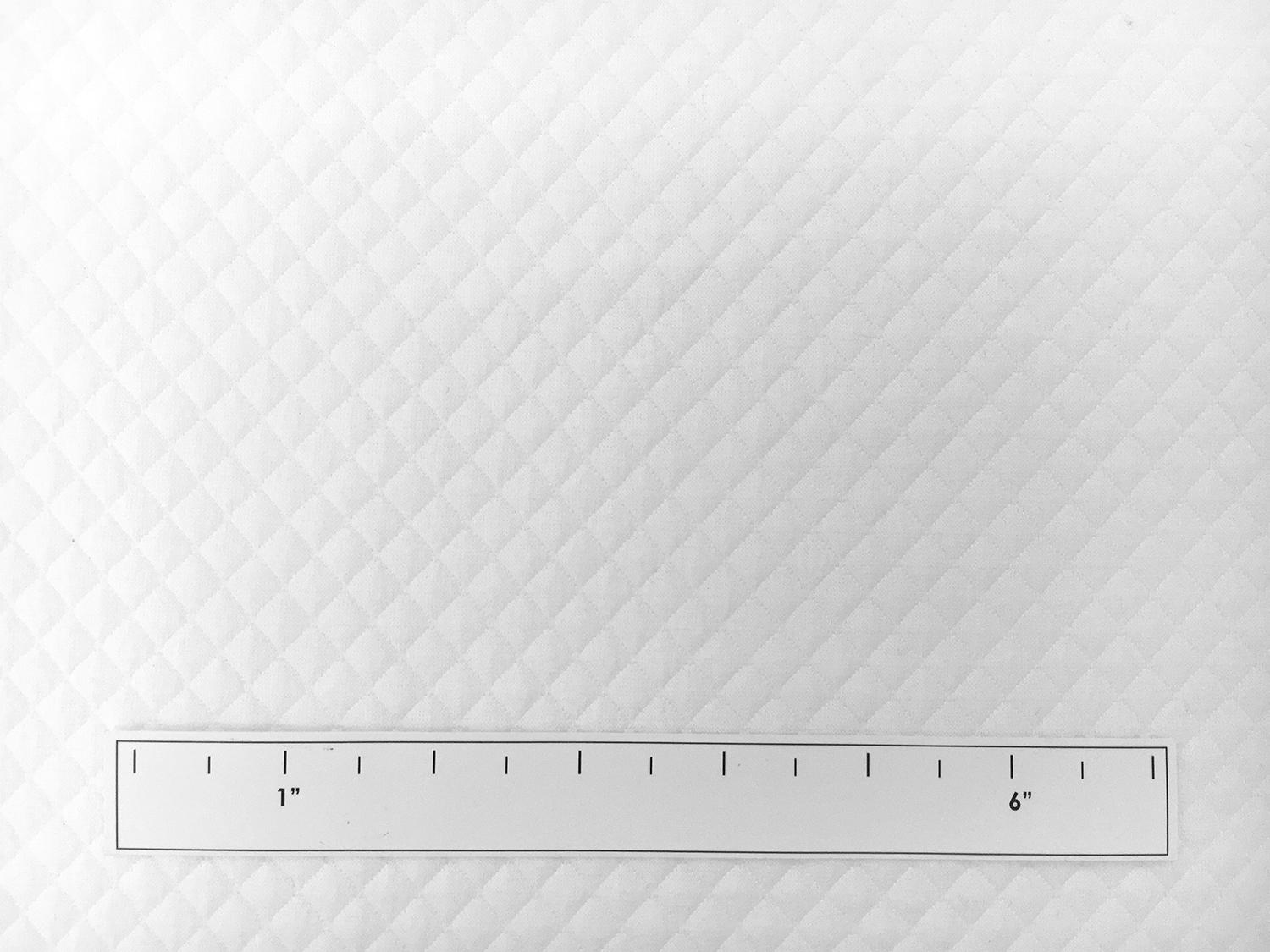 Poly Spandex Novelty Quilted Knit in White1