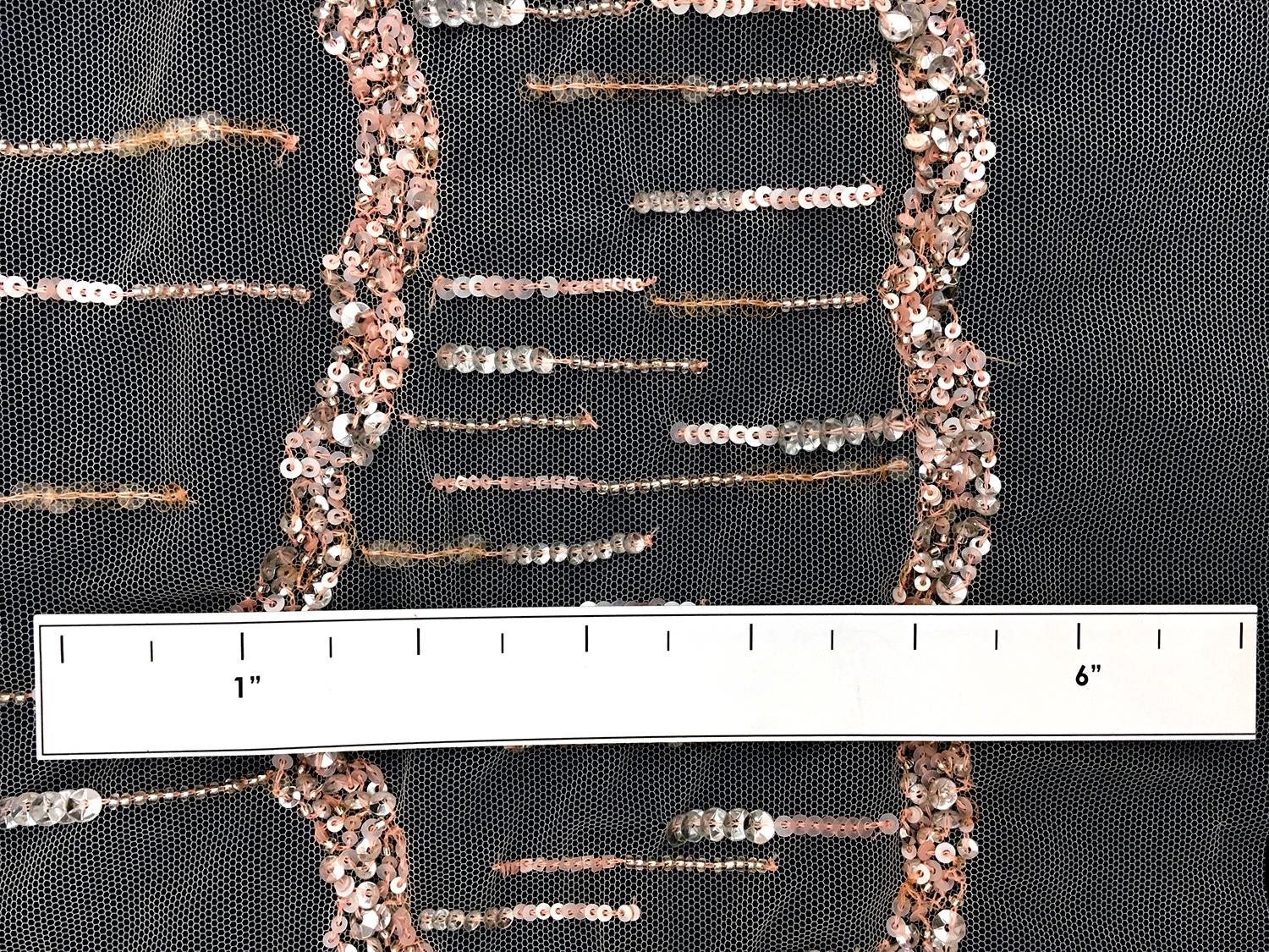 Sequined Nude Tulle with Feathers1