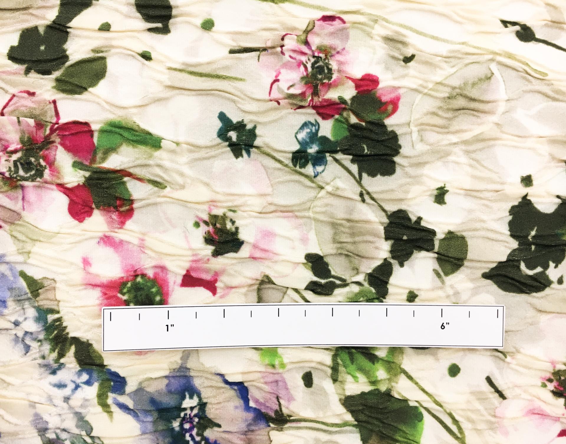 Printed Silk Matelassé with Florals1