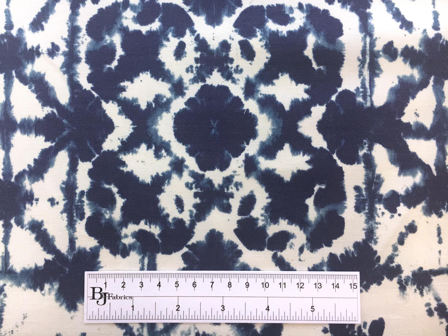 Stretch Linen Shibori Print in Indigo2