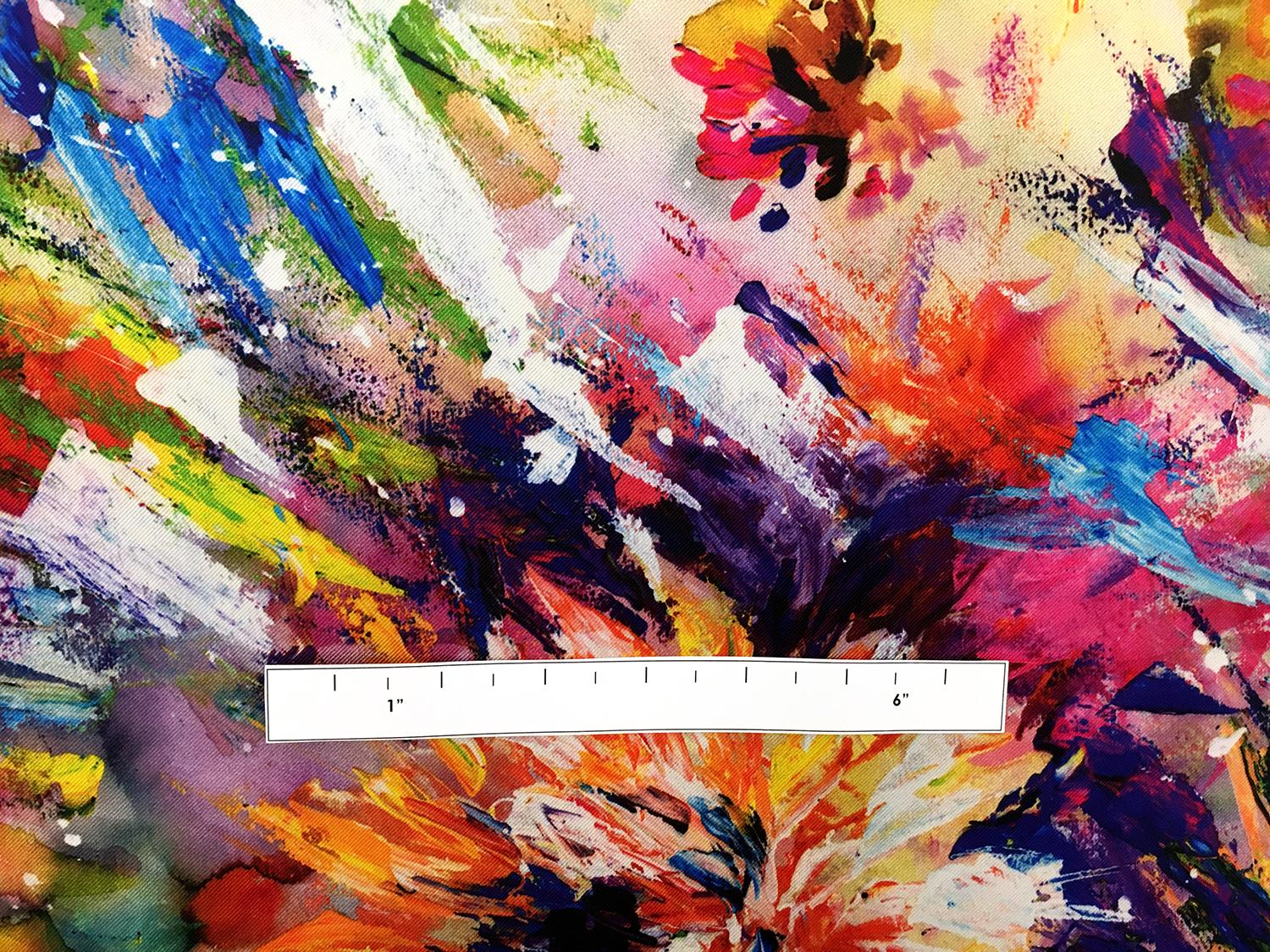 Polyester Mikado with Printed Abstract Brush Strokes1