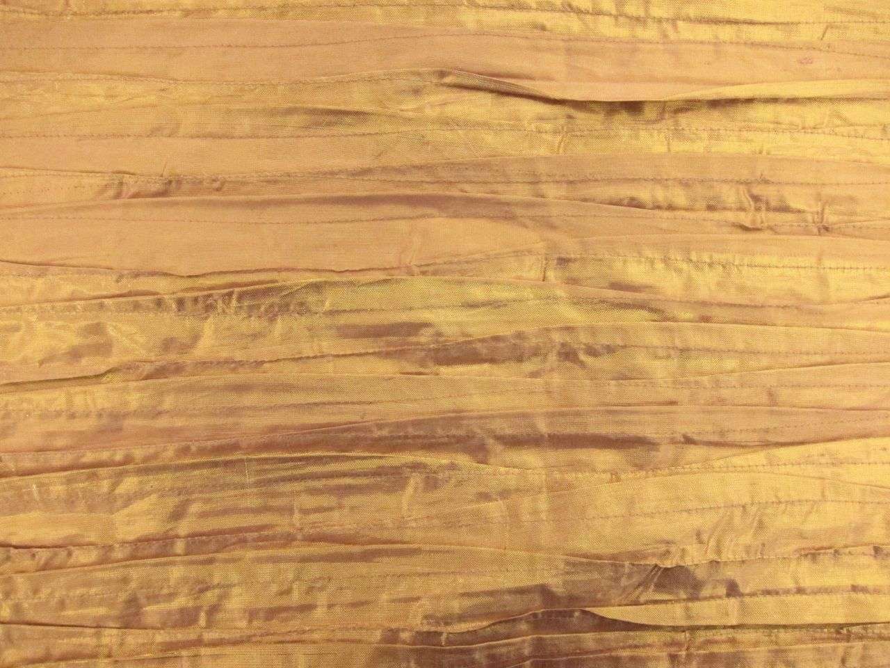Iridescent Metallic Tucked Silk Shantung0