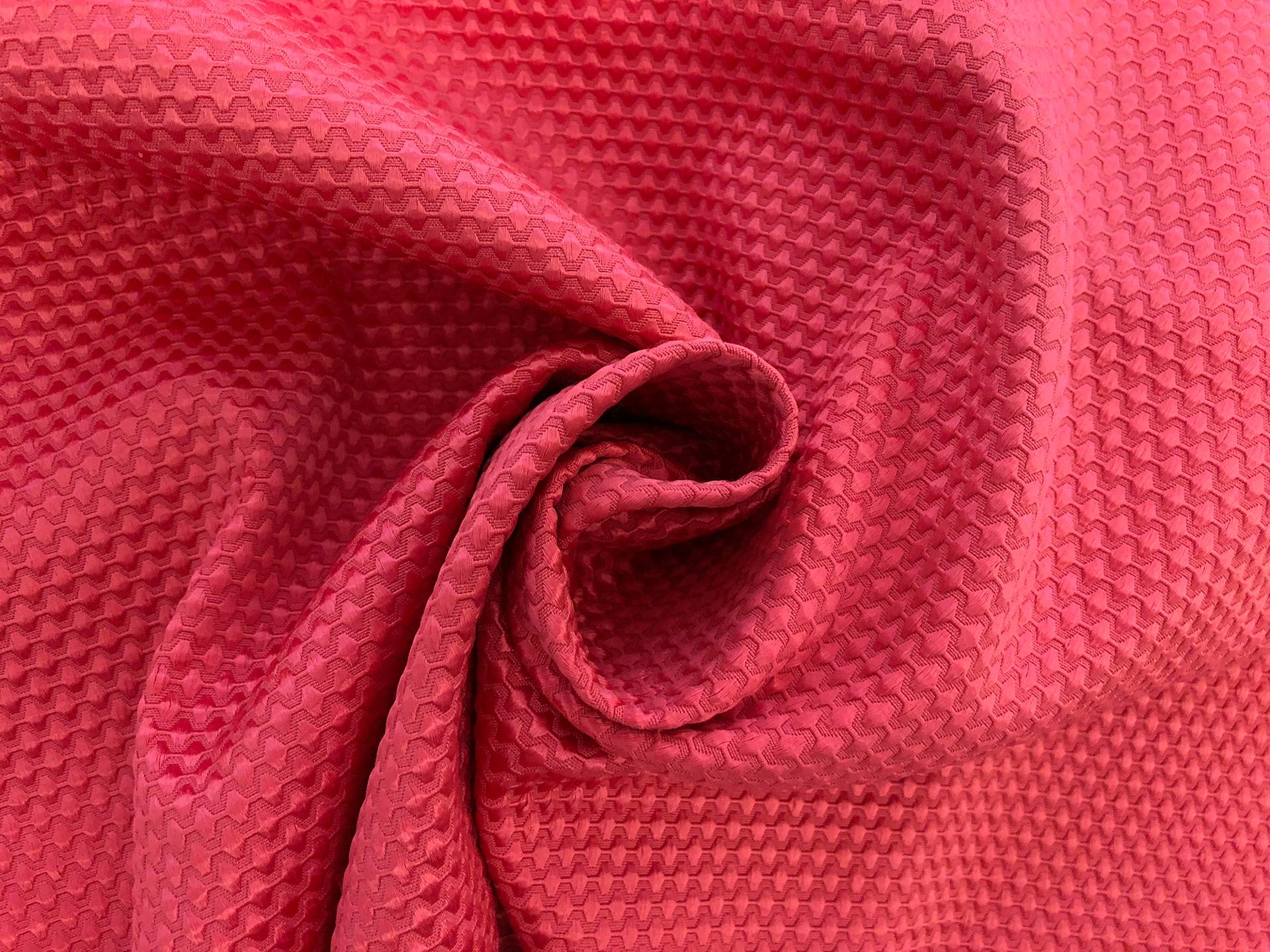 Stretch Cotton Poly Blend Pique in Cherry1