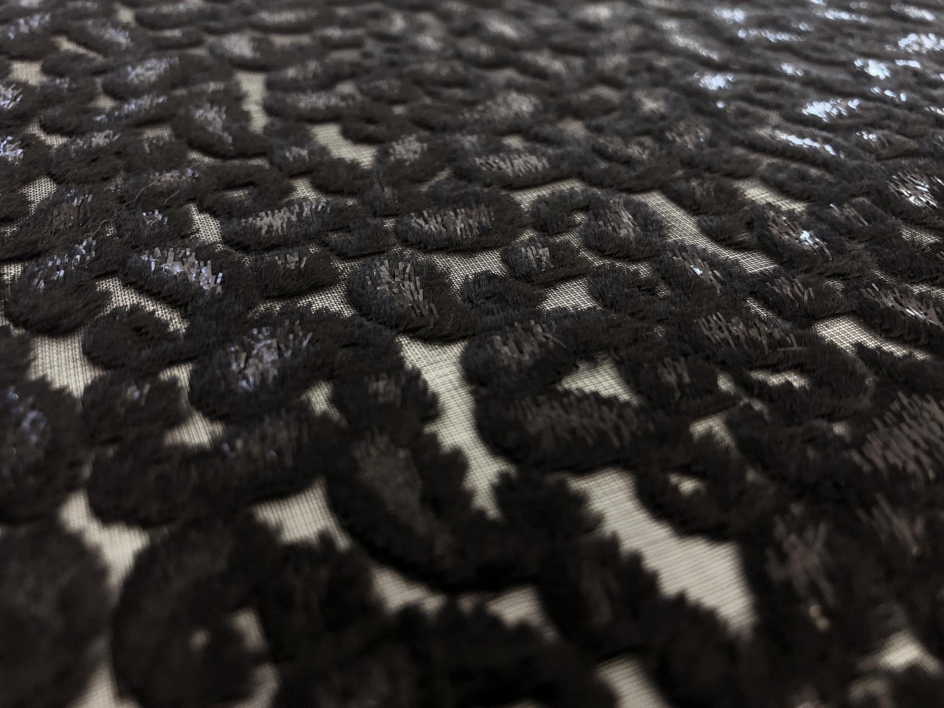 Black Paisley Rayon Lurex Panne Burnout Velvet 2