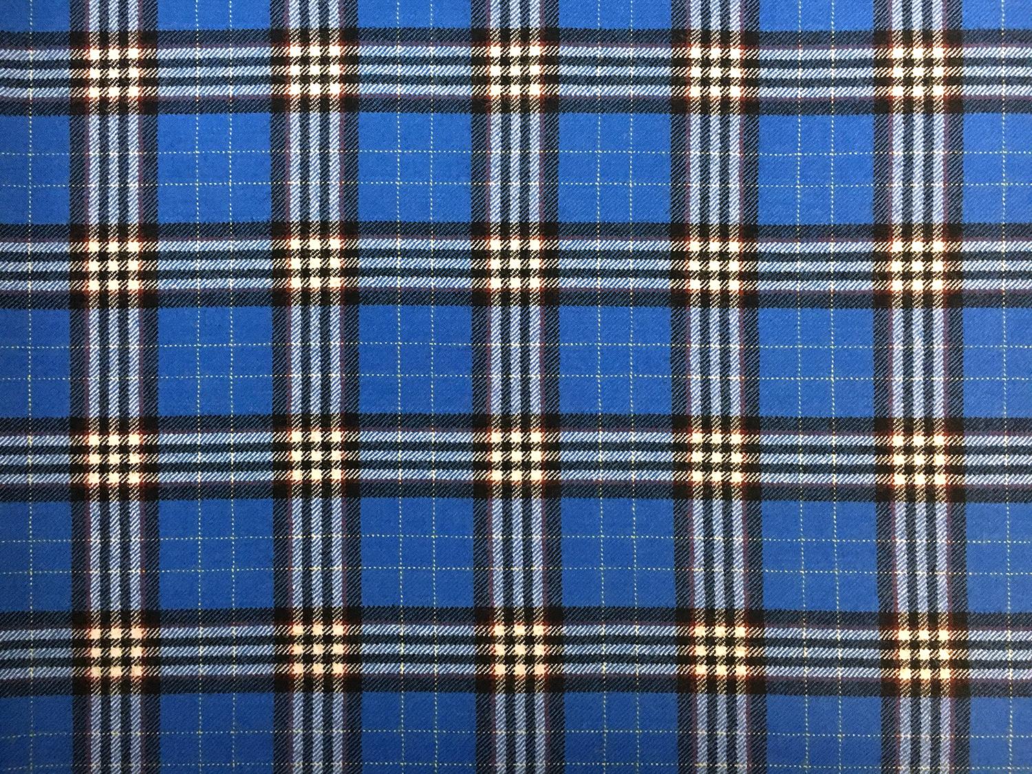 Italian Virgin Wool Tartan Plaid in Bluette