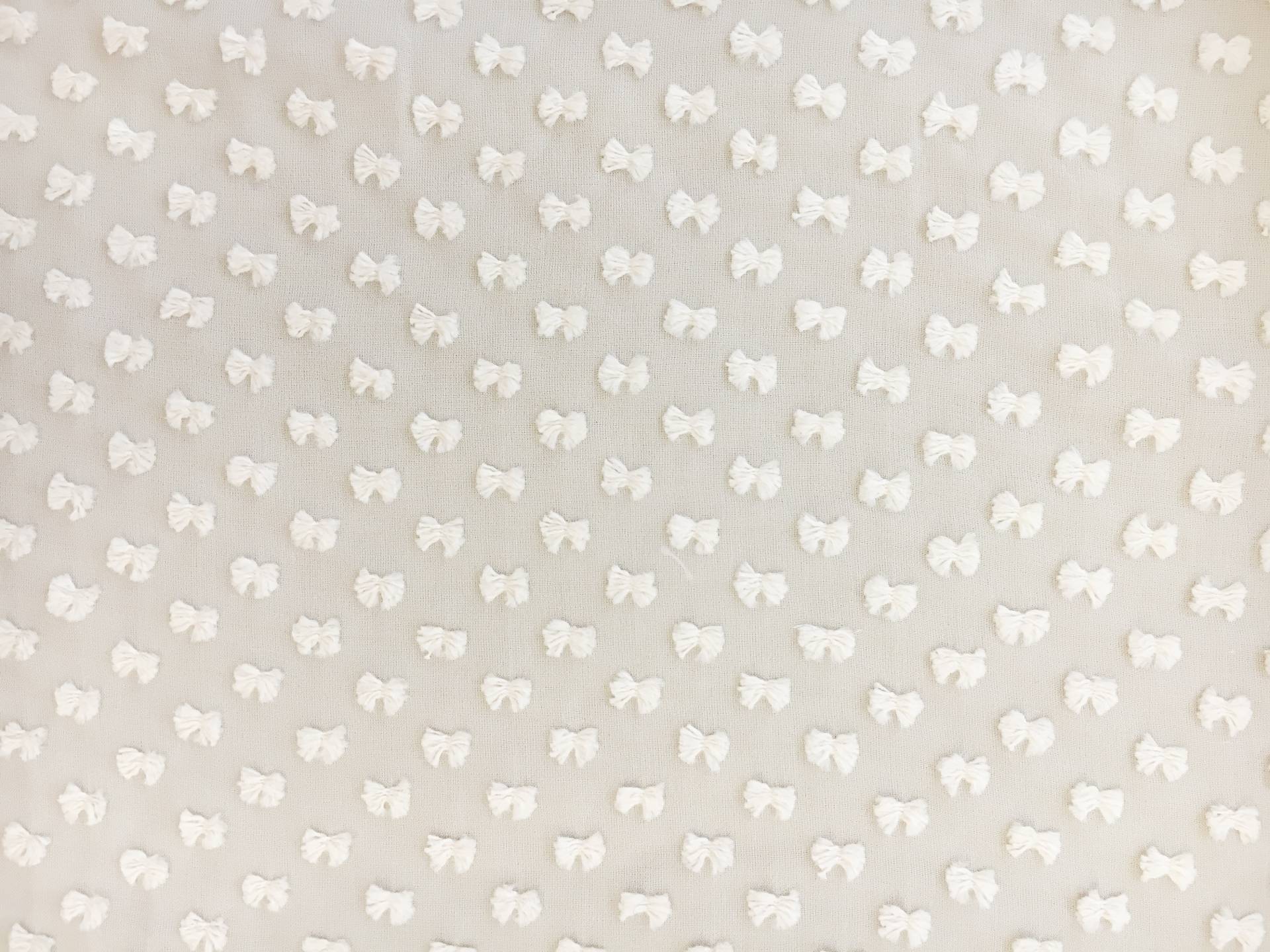 Silk and Cotton Swiss Dot Chiffon in Ivory1