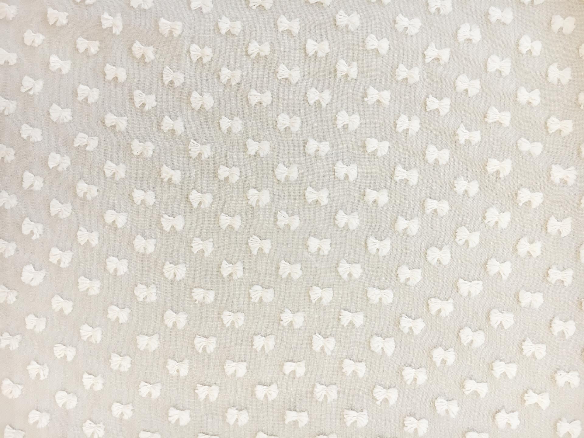 Silk and Cotton Swiss Dot Chiffon in Ivory1
