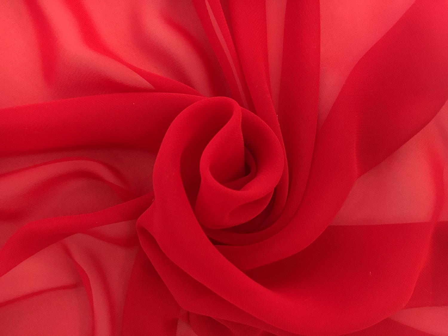 Japanese Polyester Chiffon in Race Car Red1