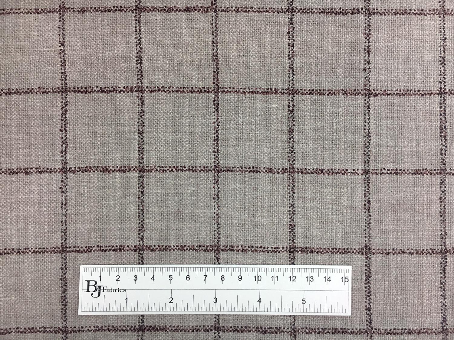 Italian Silk Linen Wool Blend Window Pane in Stone3