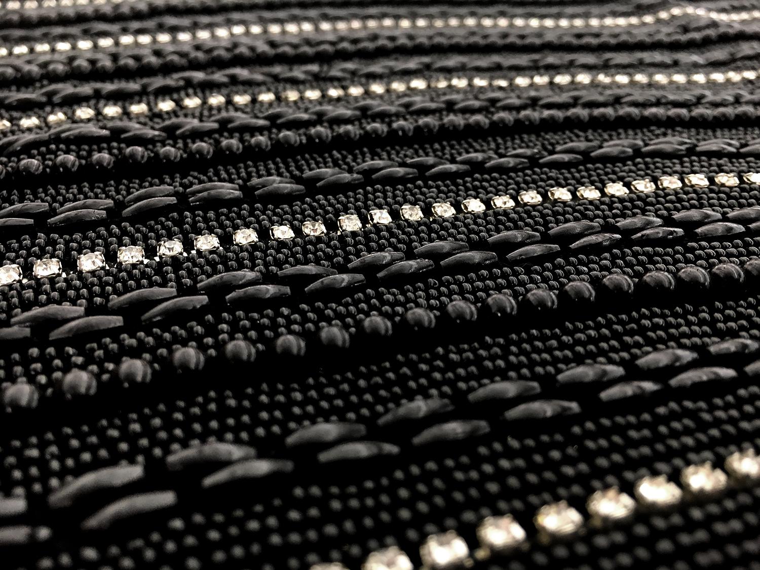 Pearls and Crystals Embroidered on Tulle0