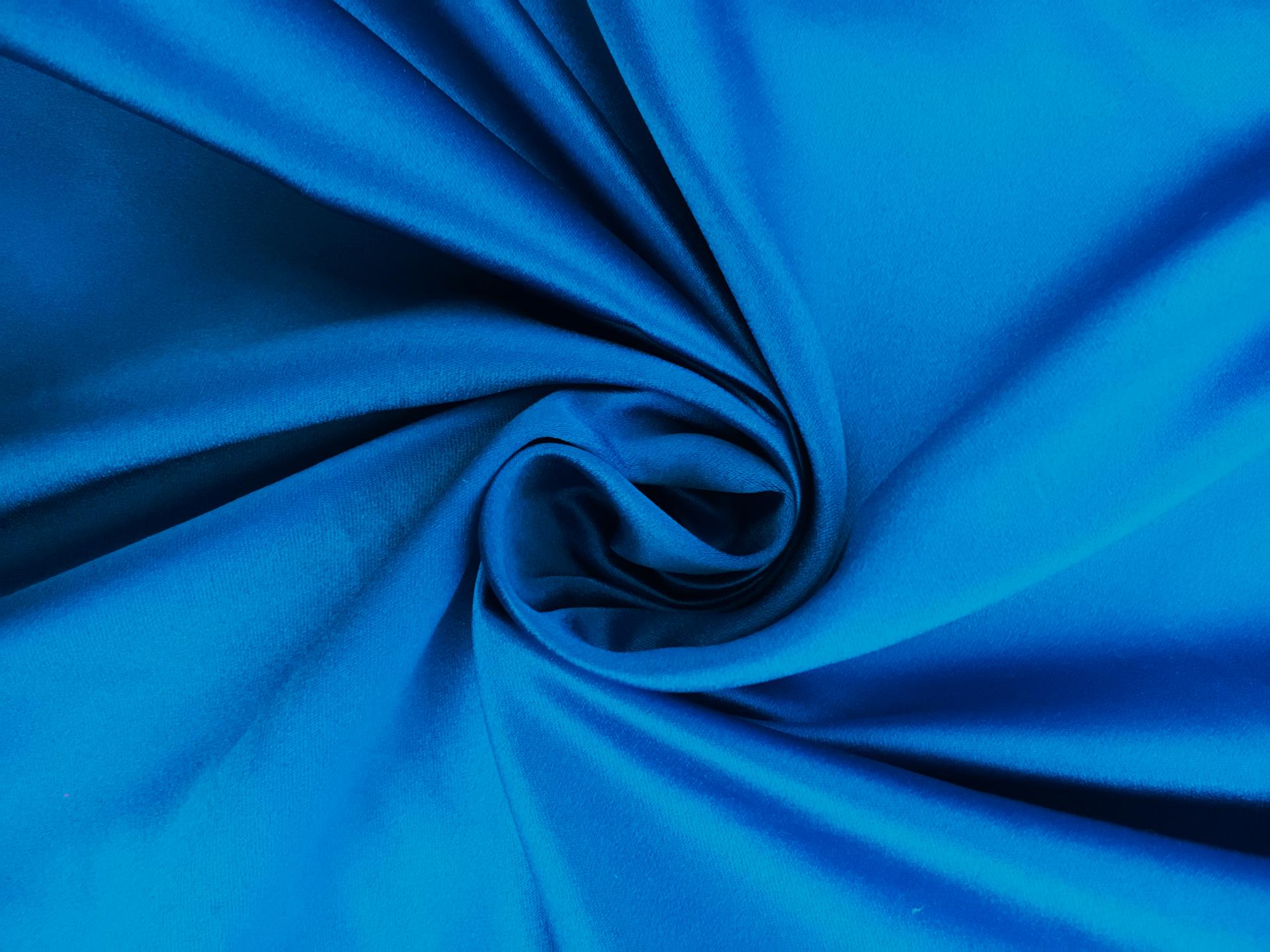 Silk Duchesse Satin with Tropic Blue