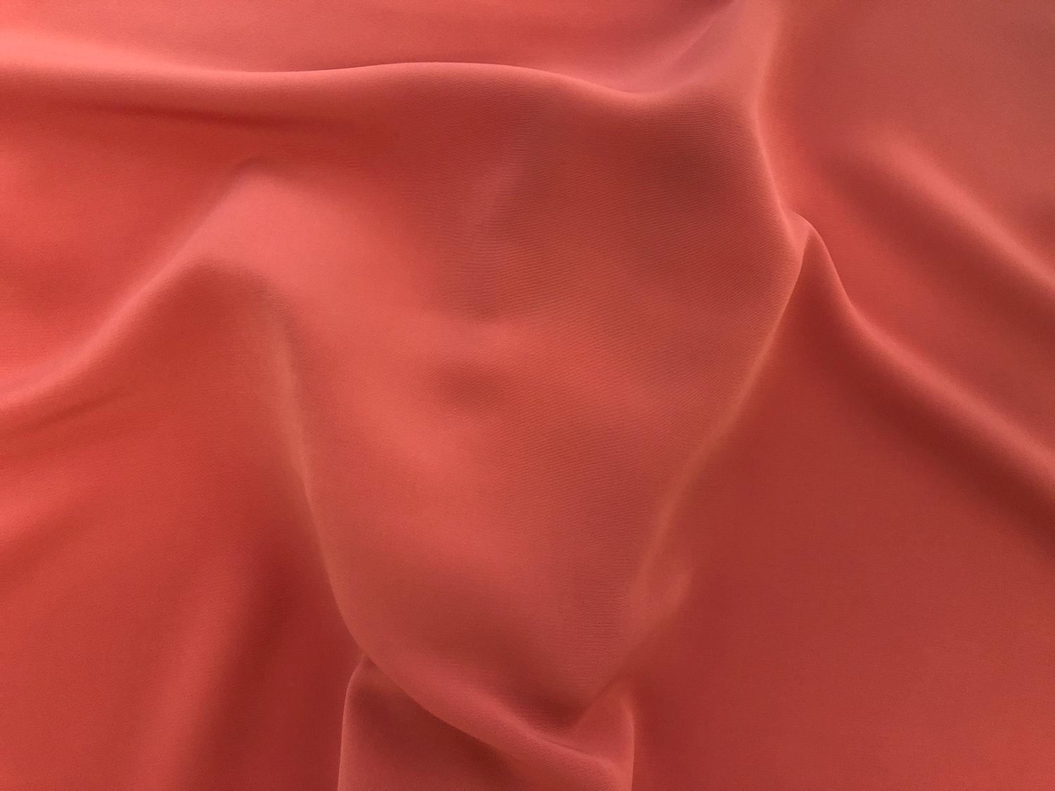 Polyester Powder Crepe De Chine in Terracotta 2