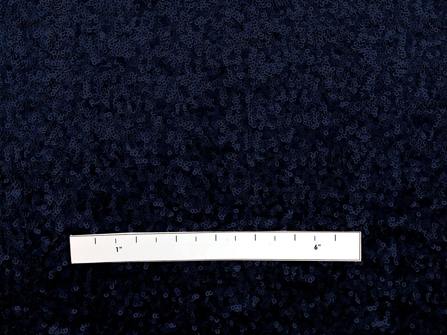 Mini Sequins on Stretch Tulle in Matte Midnight 1