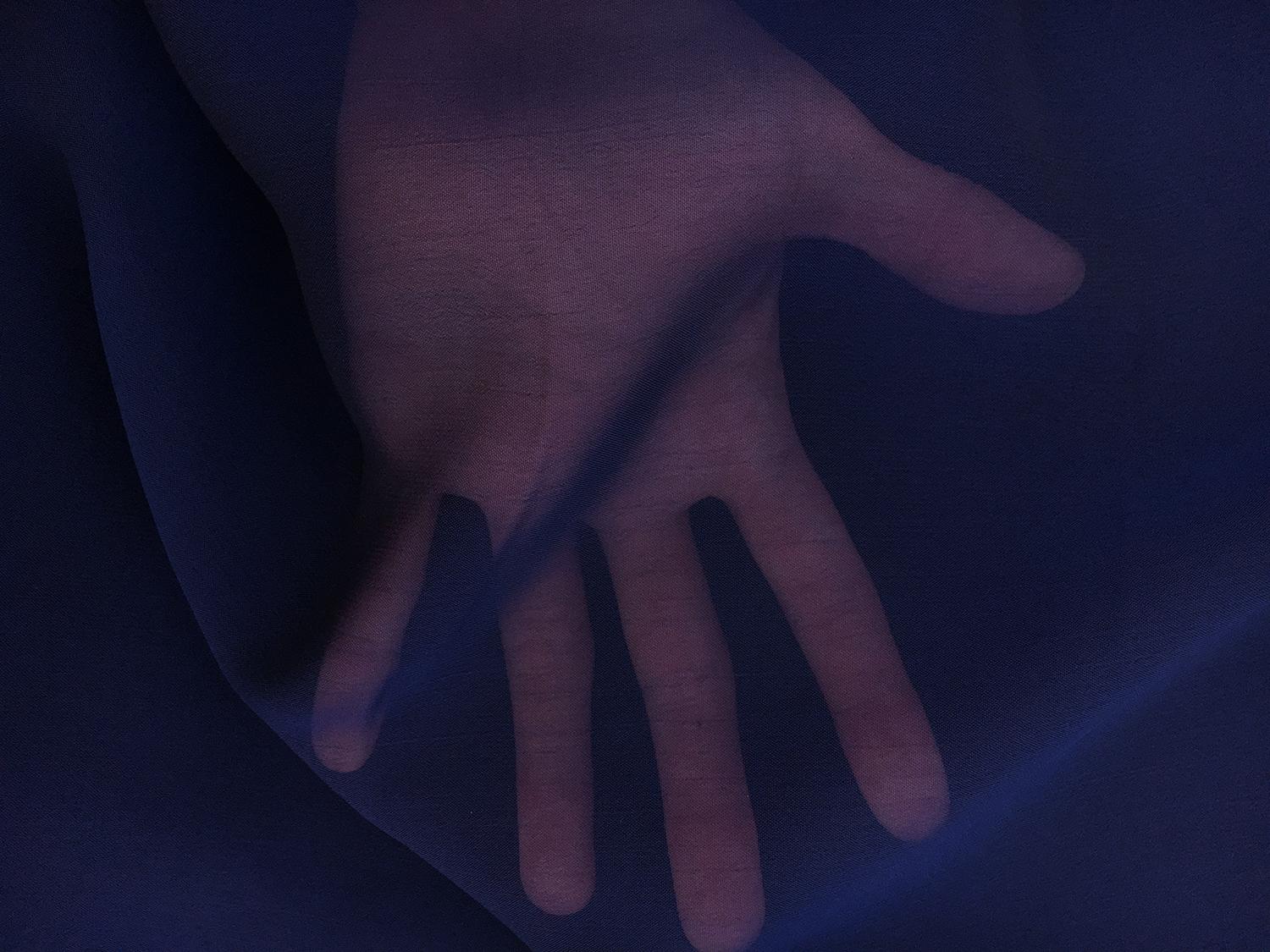 Iridescent Polyester Chiffon in Dark Royal Blue1