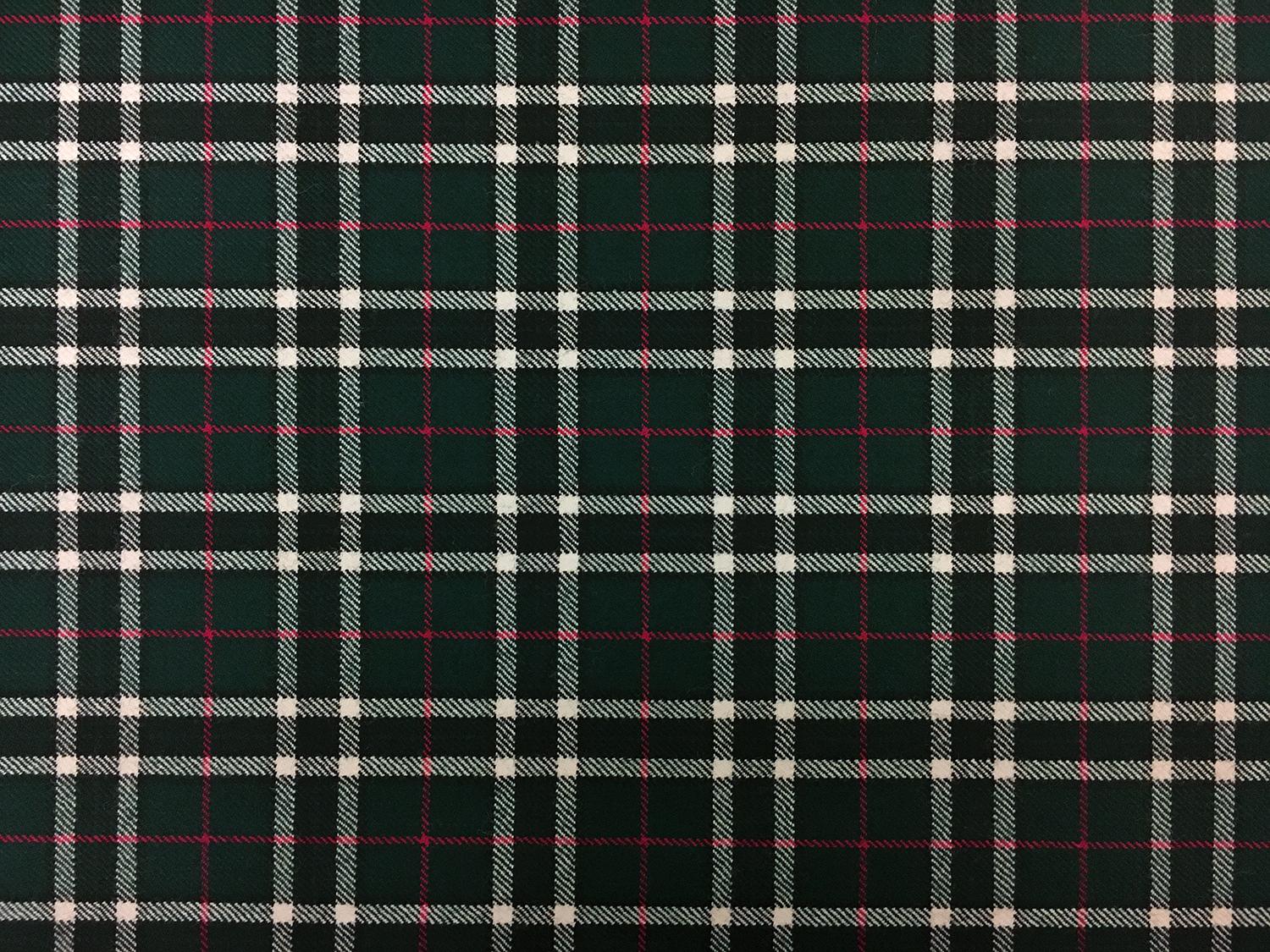 Italian Wool Tartan Plaid in Forest Green0