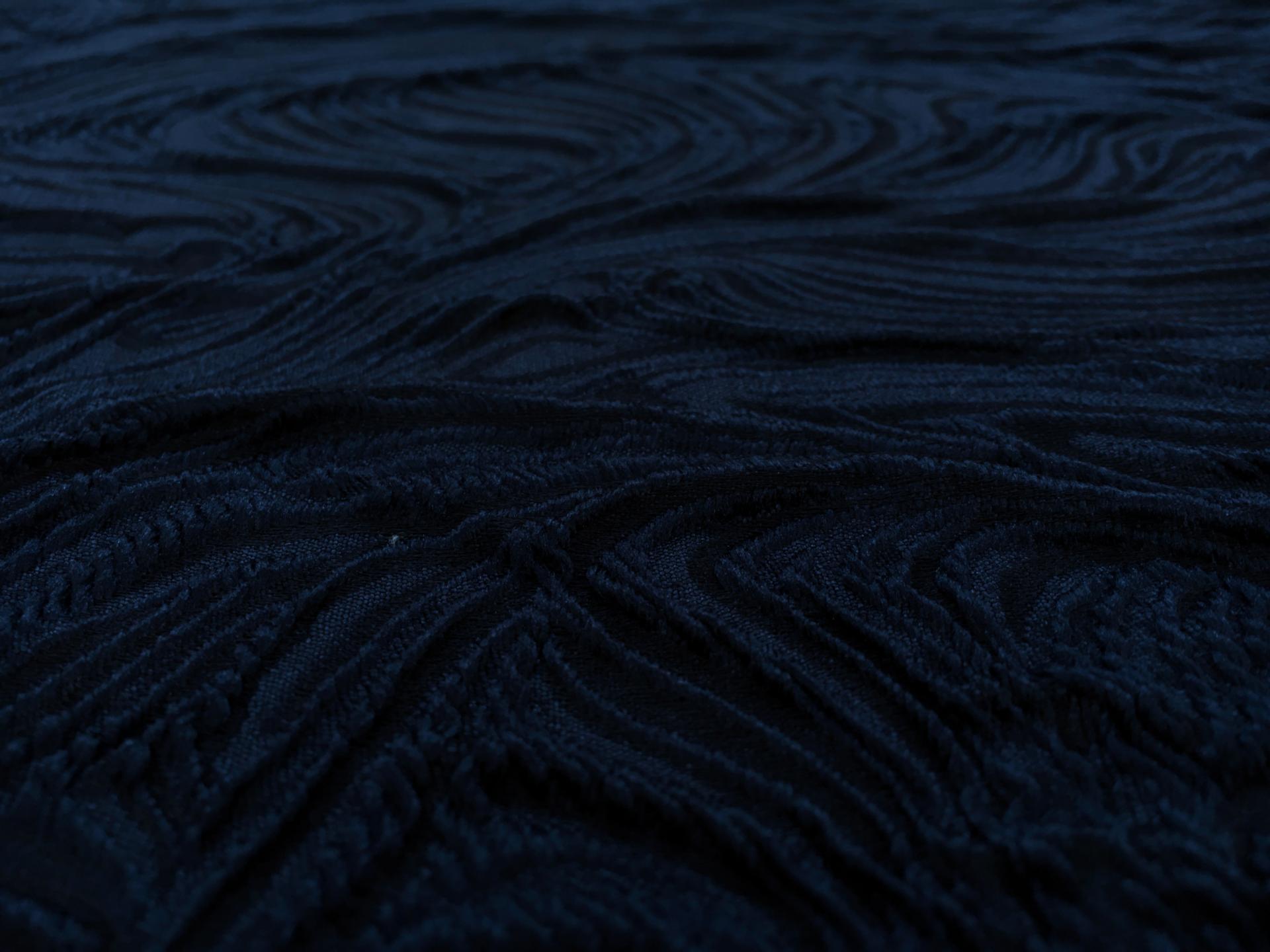 Silk and Polyester Blend Cloqué Brocade with Wave Texture2