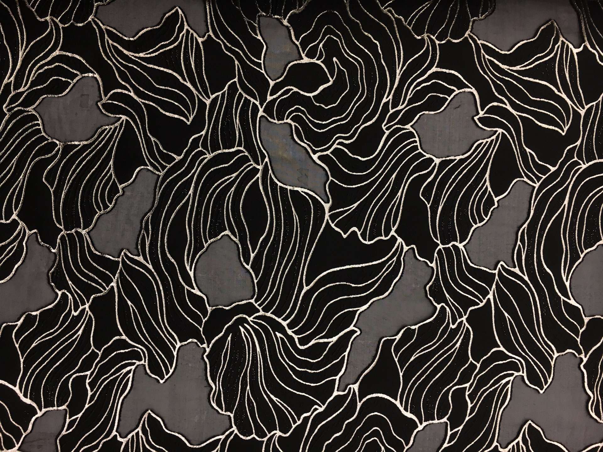 Silk and Wool Blend Metallic Fil Coupé Organza0