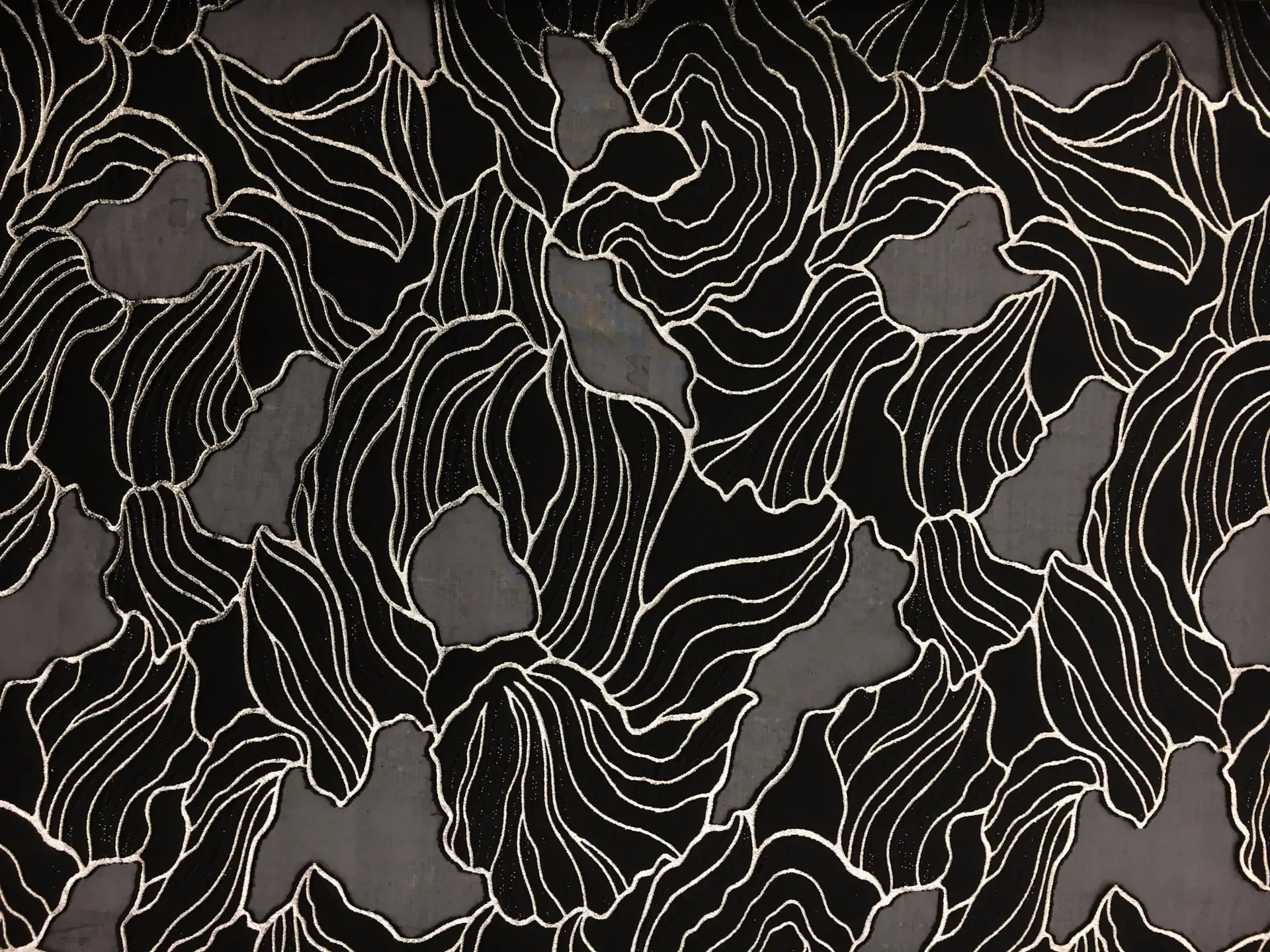 Silk and Wool Blend Metallic Fil Coupé Organza0