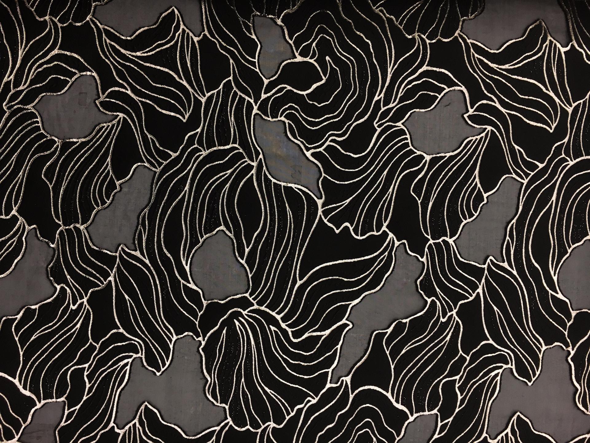 Silk and Wool Blend Metallic Fil Coupé Organza0