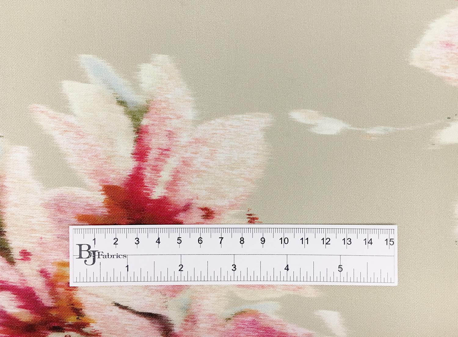 Printed Silk Mikado with Warped Florals1