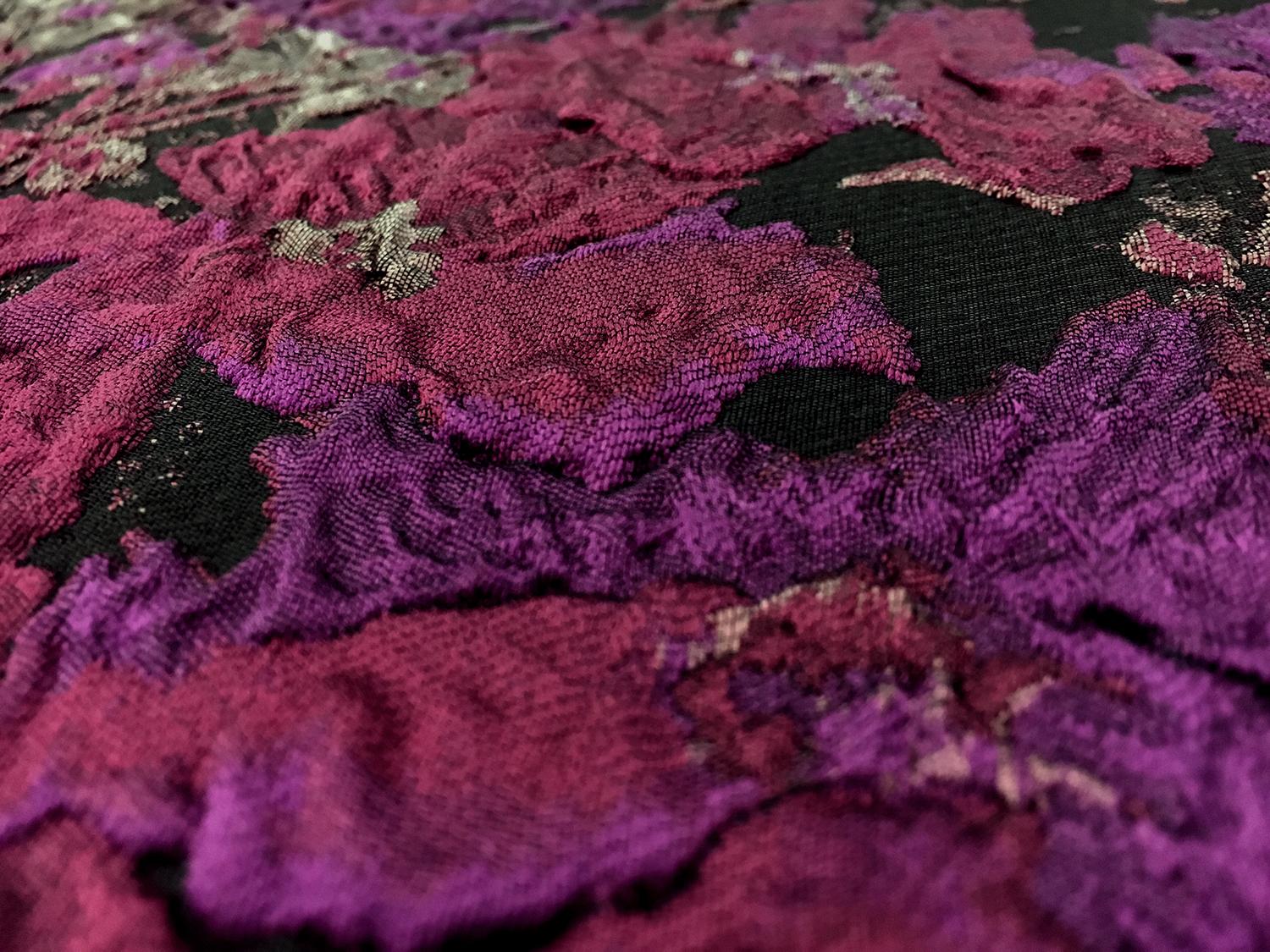 Polyester Twill with Metallic Abstract Floral Border3