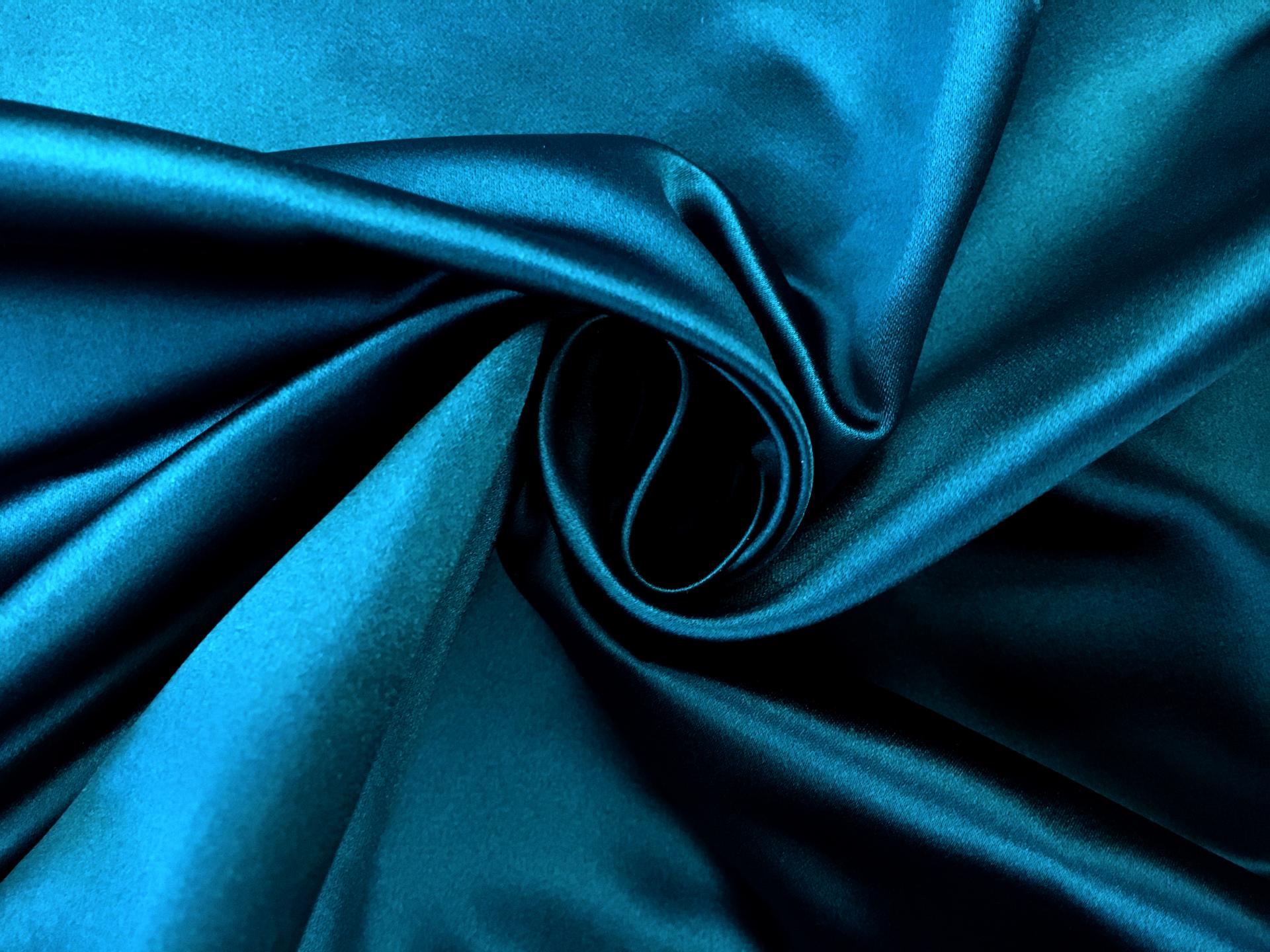 Italian Silk Duchesse Satin in Teal