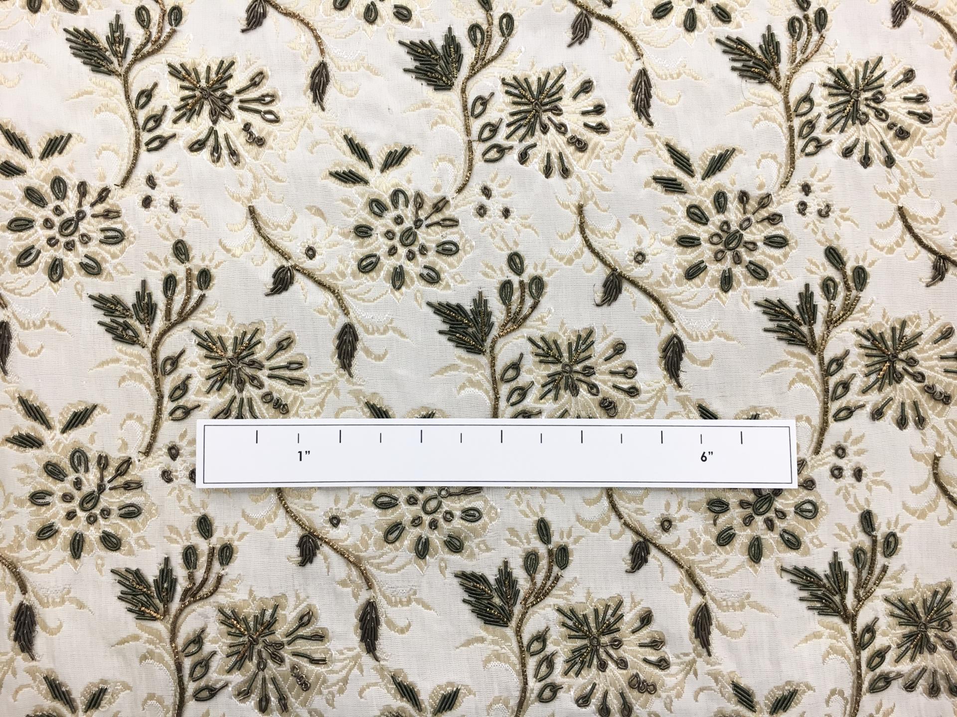 Heavily Beaded and Embroidered Silk Shantung1