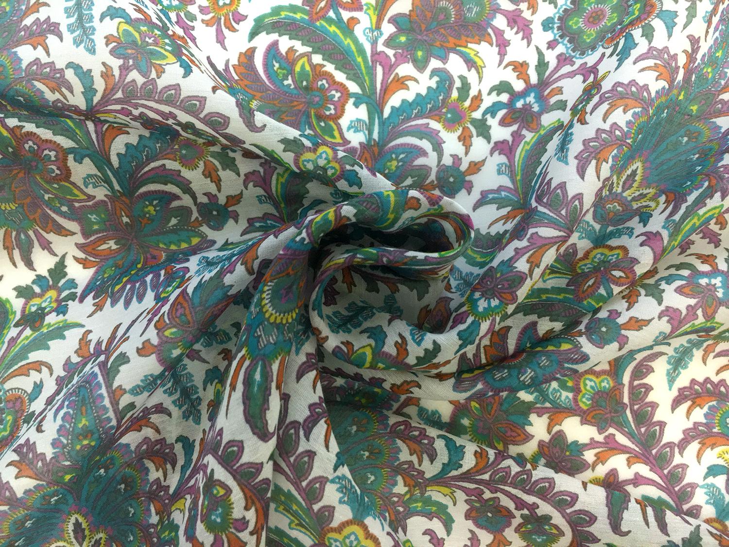 Ratti Cotton Silk Voile Paisley Print1
