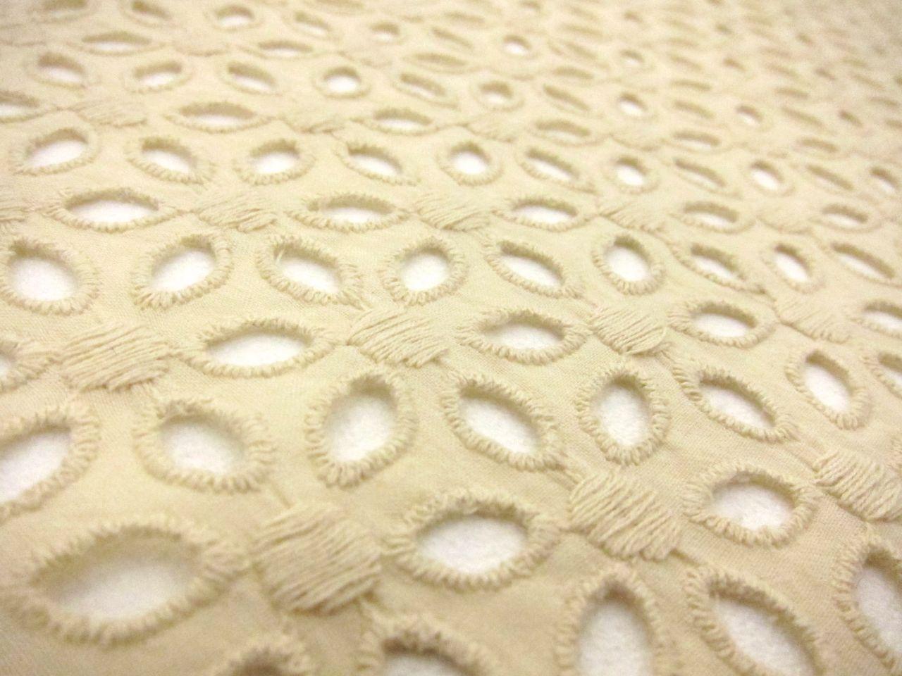 Cotton Eyelet in Beige2