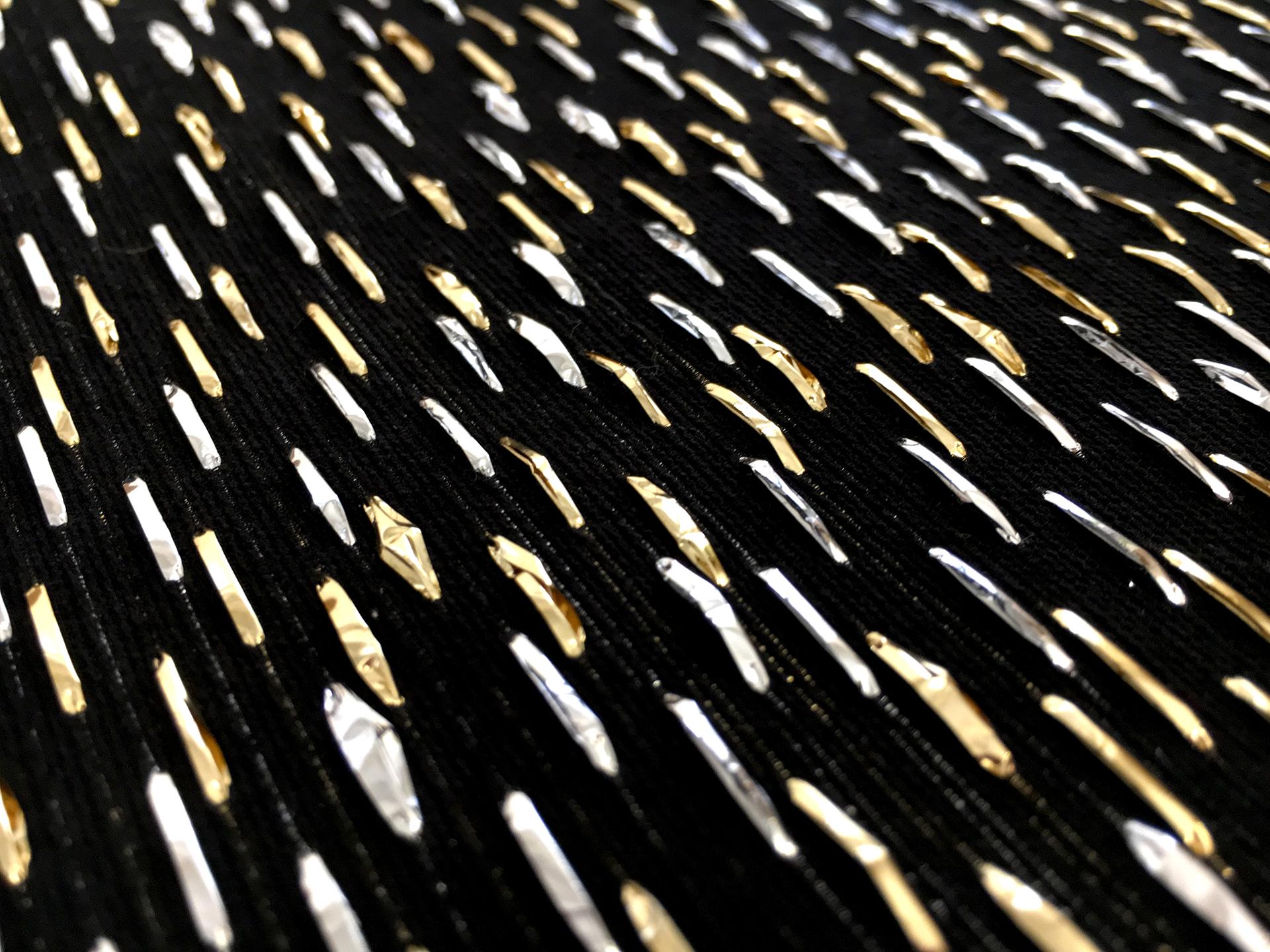 Silk and Cotton Blend Metallic Raffia0