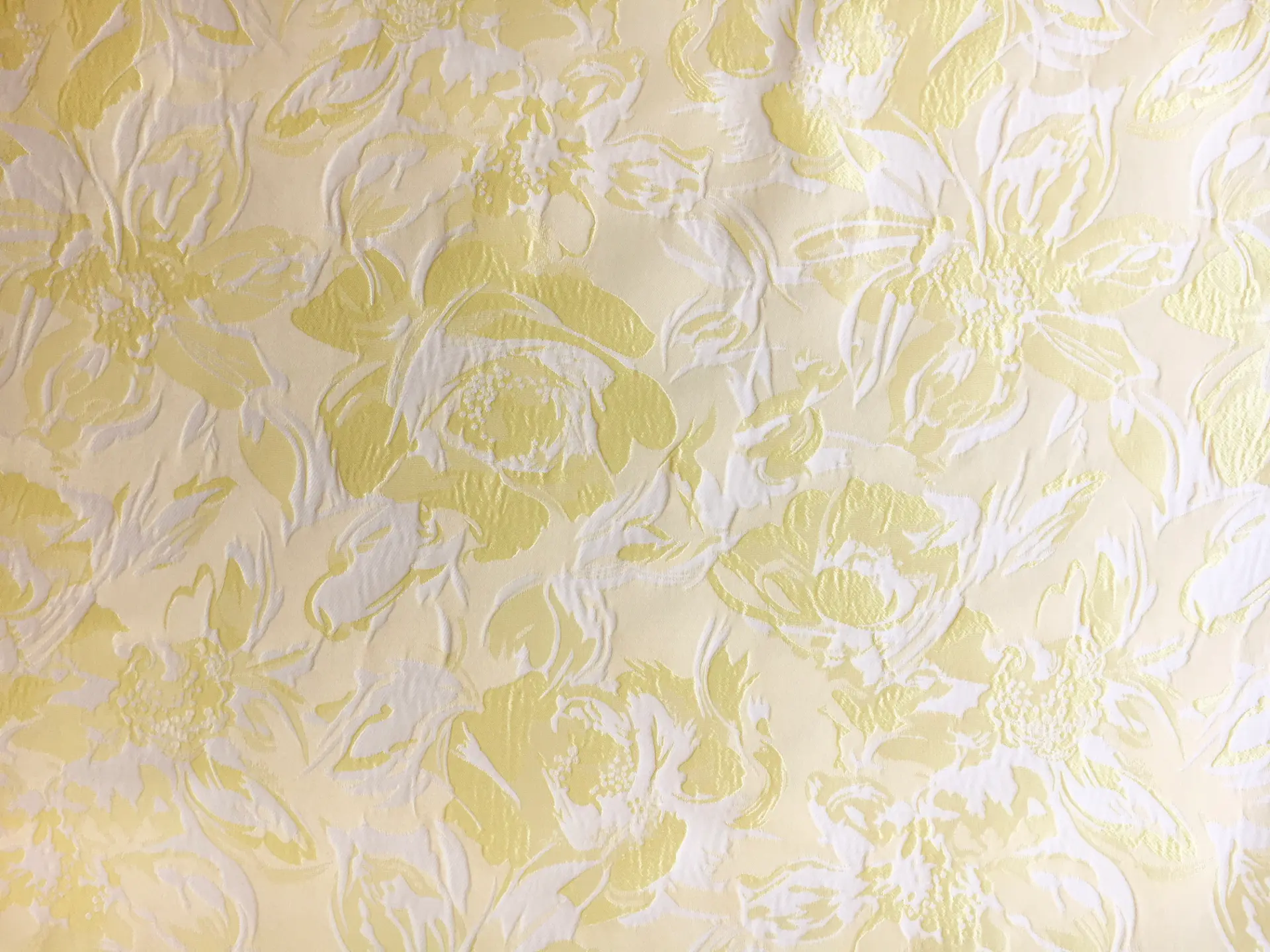 Polyester Floral Jacquard Brocade in Princess Yellow0